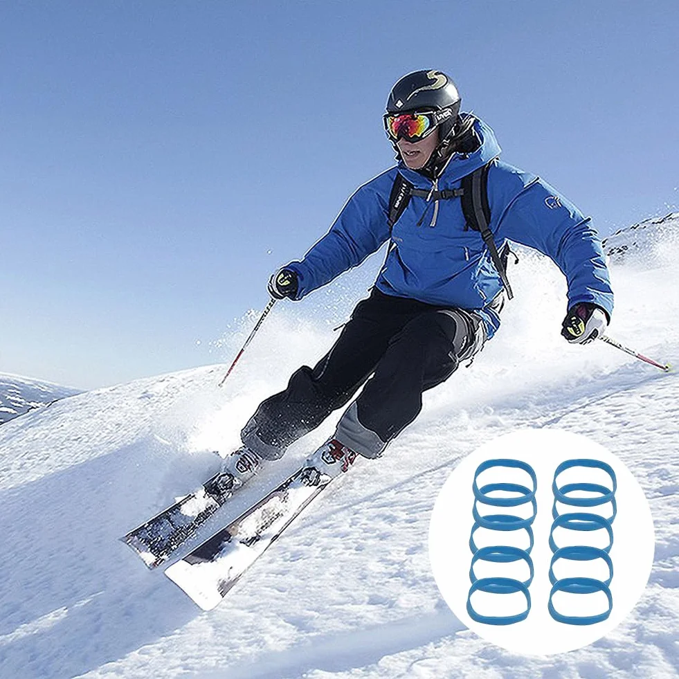 Tokaneit Snowboard Fixations 30 Pièces Sangle de Frein en Caoutchouc Accessoires de Ski