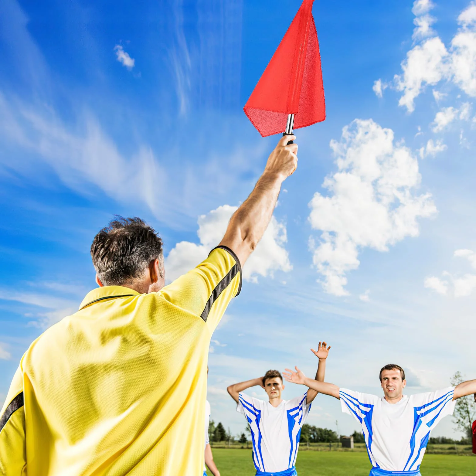 Lot de 4 Drapeaux d'Arbitre de Signalisation de Course en Tissu Résistant Rouge et Vert