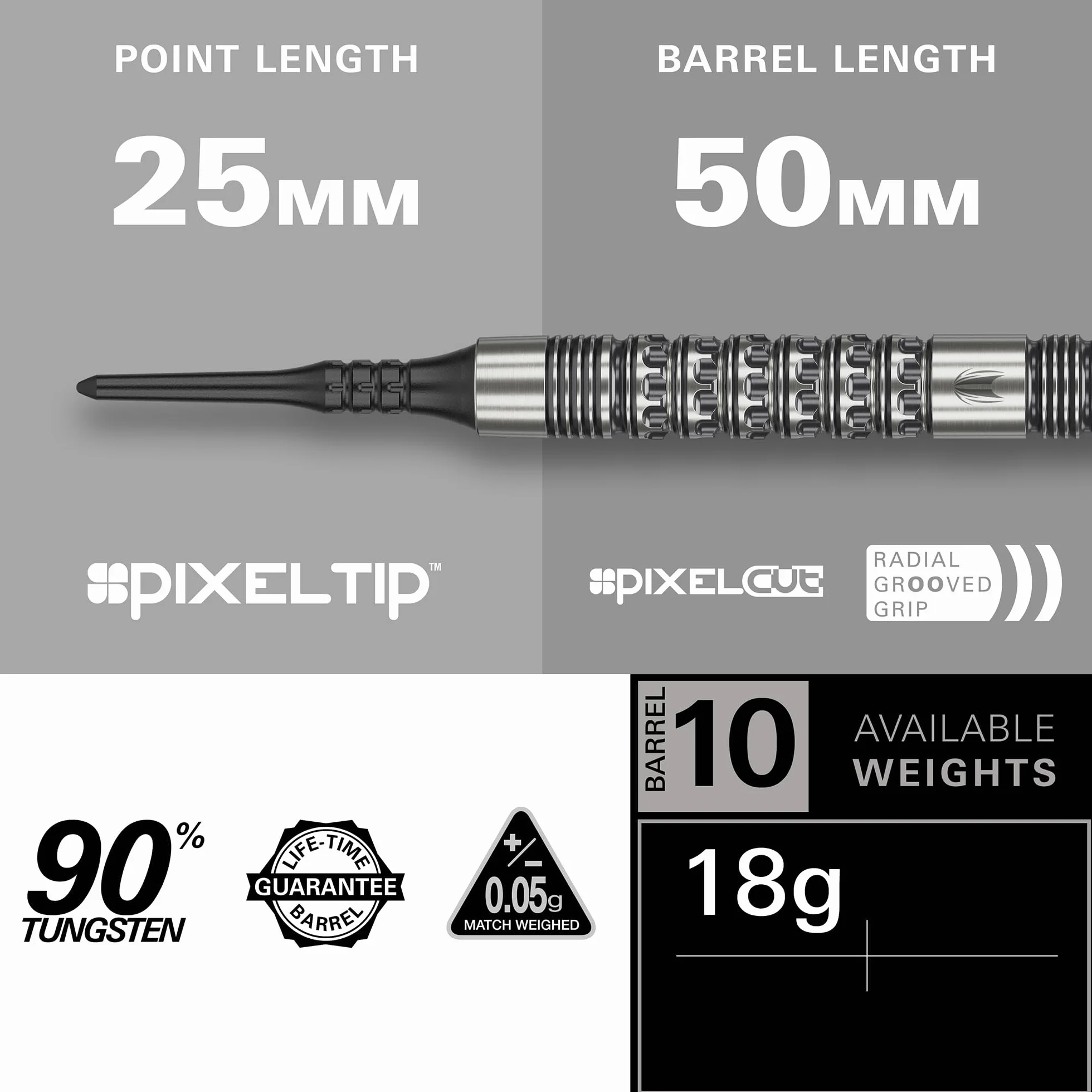 Target Darts Redux Jeu de Fléchettes à Pointe Souple 18G 90% Tungstène Ailettes Pro Ultra N° 6 Tiges Pro Grip Tag Pointes Pixel