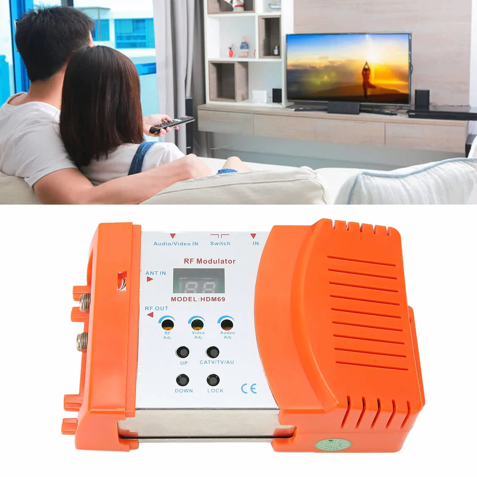 Modulateur RF Numérique HDM69 HDMI AV vers RF PAL NTSC HD pour iOS TV Android TV Box (Prise UE)
