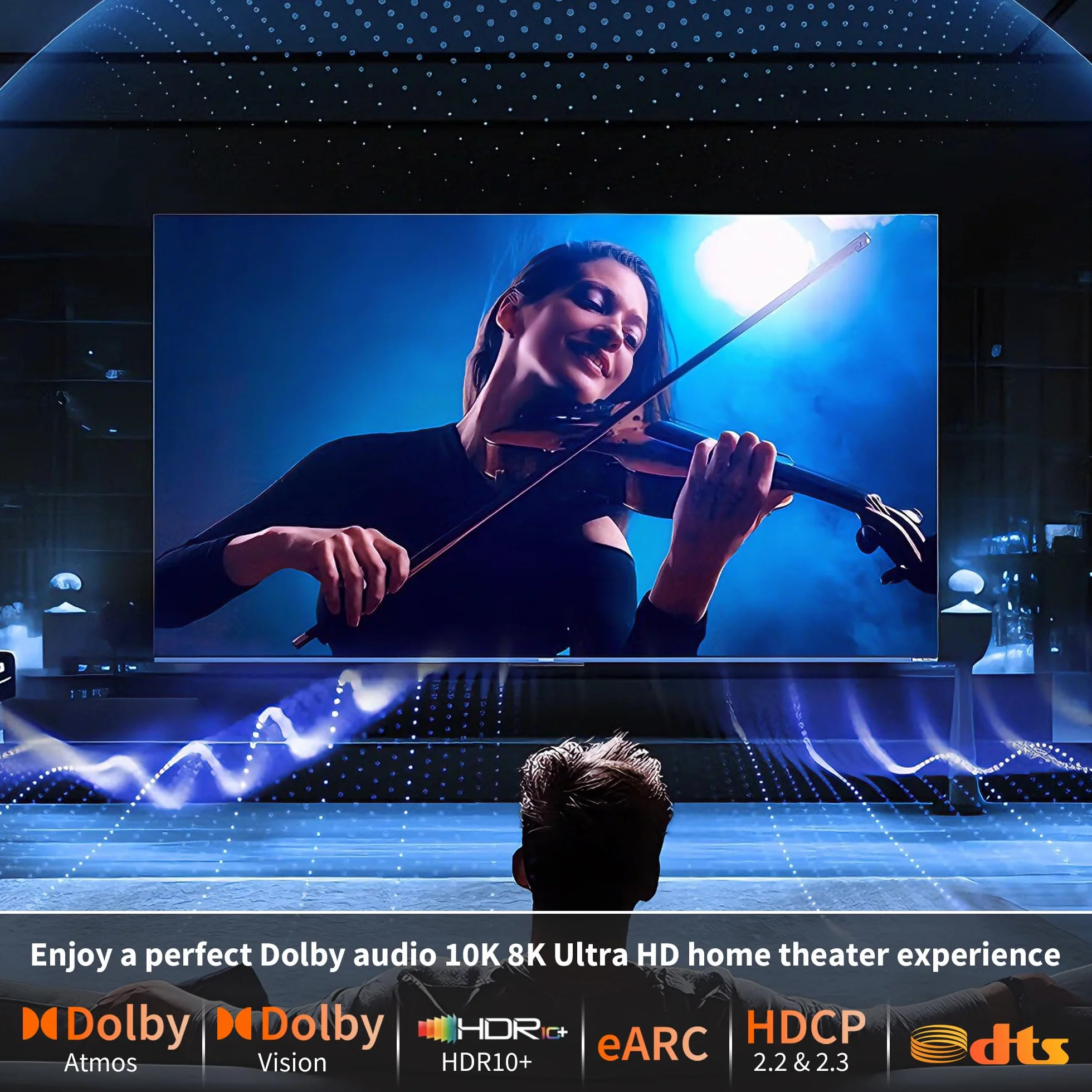 Câble HDMI 2,5m 10K 8K,câble HDMI ultra haute vitesse 10K 8K@60 Hz 4K@240 Hz,compatible HDMI 2.1,HDR10+,eARC,3D,HDCP 2.2 et 2.3,VRR,DTS:X,compatible avec PS5/4,Xbox,TV HD,PC,moniteur,projecteur