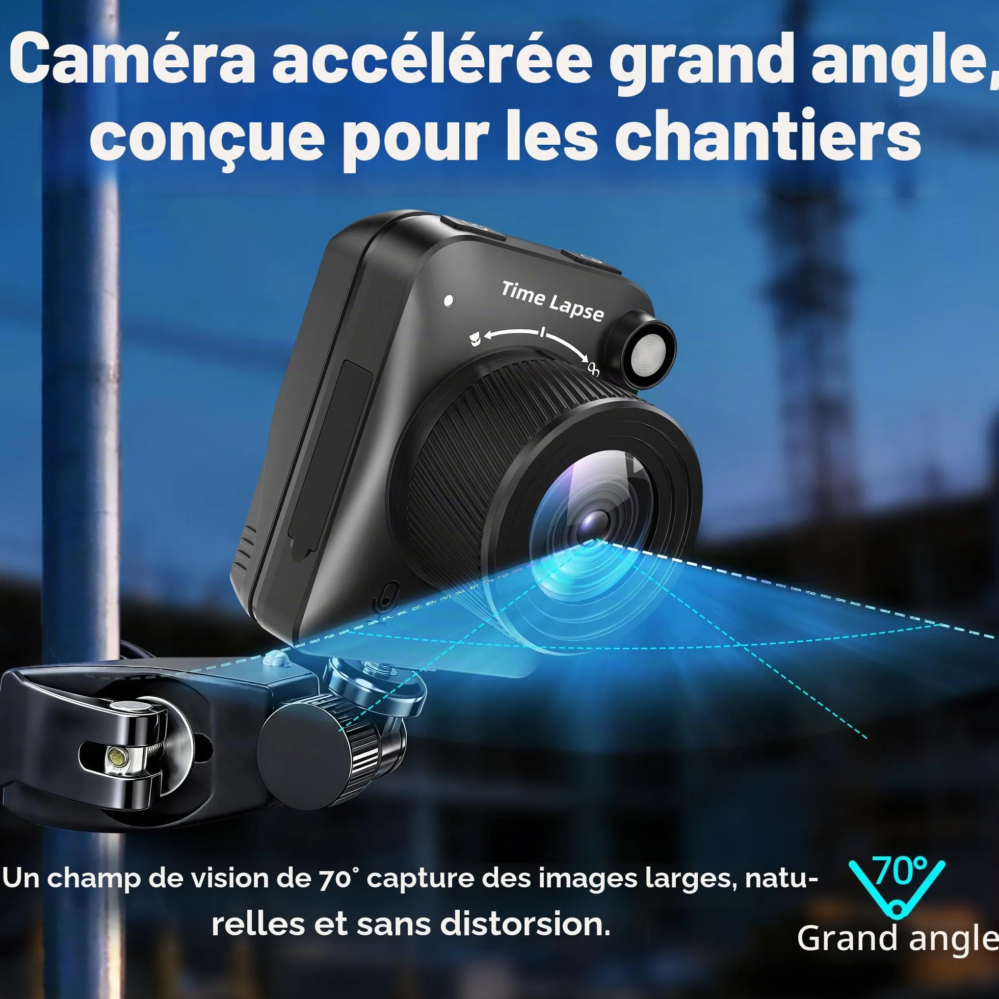 Dsoon Caméra Timelapse FHD pour la Construction, Les Plantes, la météo et la Vie, avec résolution 4K, écran LCD TFT HD 2,4", 180 Jours de Veille étanche IP66, Carte TF 64 Go Incluse