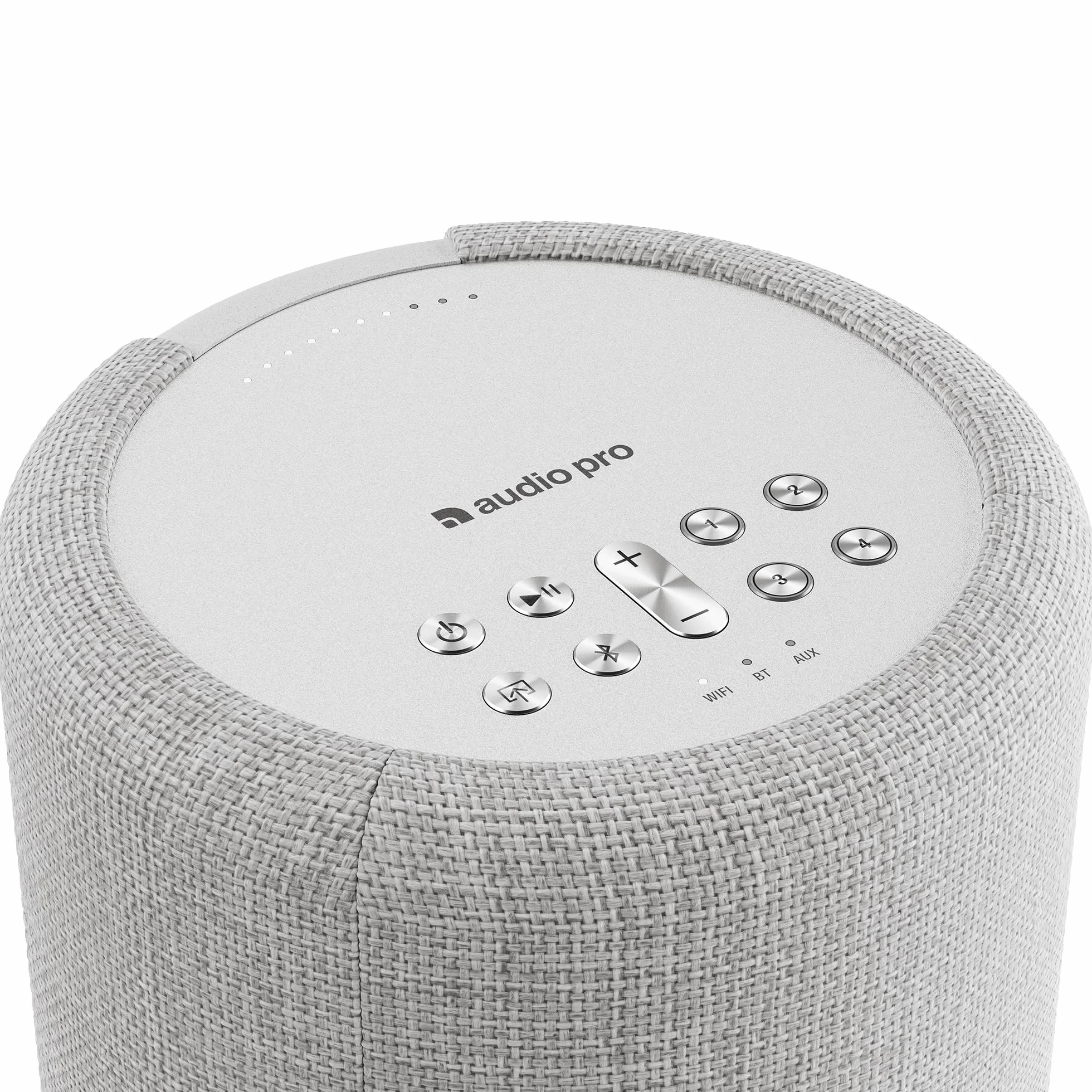 Audio Pro A10 MkII W, enceinte multipièce WiFi et Bluetooth 5.0, classe numérique 52 W, croisement 300 Hz, AirPlay 2, Google Cast, Spotify Connect, Bluetooth 5.0, support mural/plafond (gris clair)