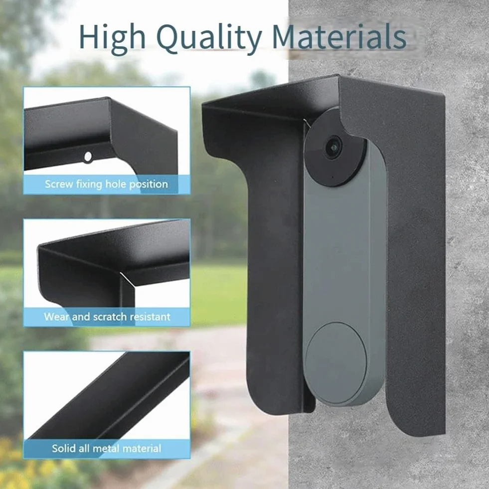 Housse de protection anti-pluie en métal anti-reflet imperméable pour la plupart des sonnettes vidéo