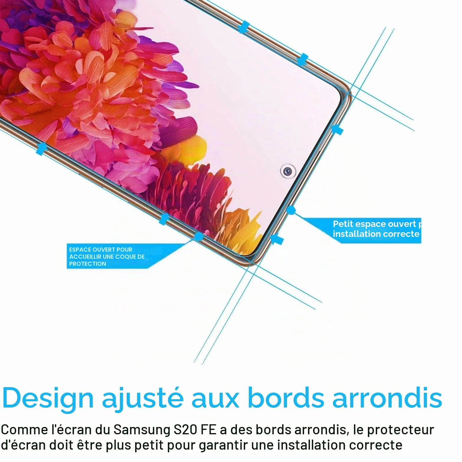NEW'C Lot de 2, Verre Trempé pour Samsung Galaxy S20 FE / S20 FE 5G, Film Protection écran -sans Bulles d'air -Ultra Résistant (0,33mm HD Ultra Transparent) Dureté 9H Glass