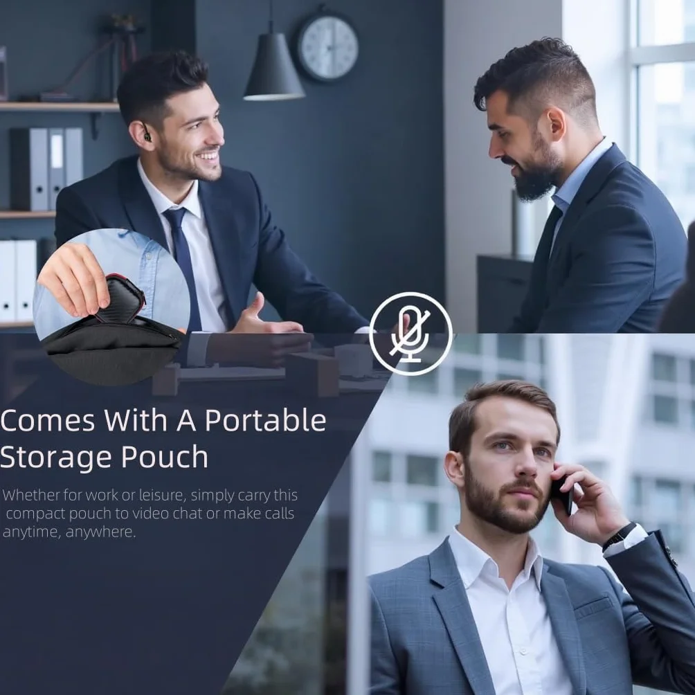 Casque sans Fil Bluetooth 5.4 Casque Mains Libres avec Réduction de Bruit, Autonomie 22h, IPX4 Antitranspiration, Oreillette Bluetooth sans Fil pour Bureau/Conduite/Télétravail