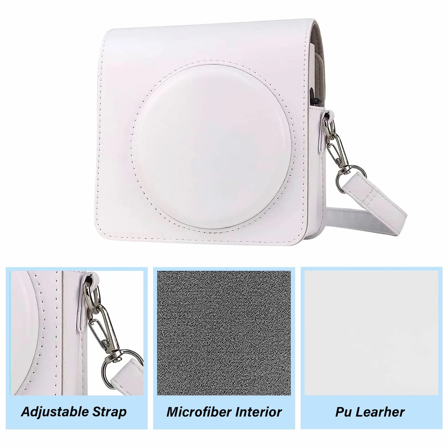 Fujifilm Instax Mini 12 Housse Appareil Photo Instantané Sac de Voyage Rose