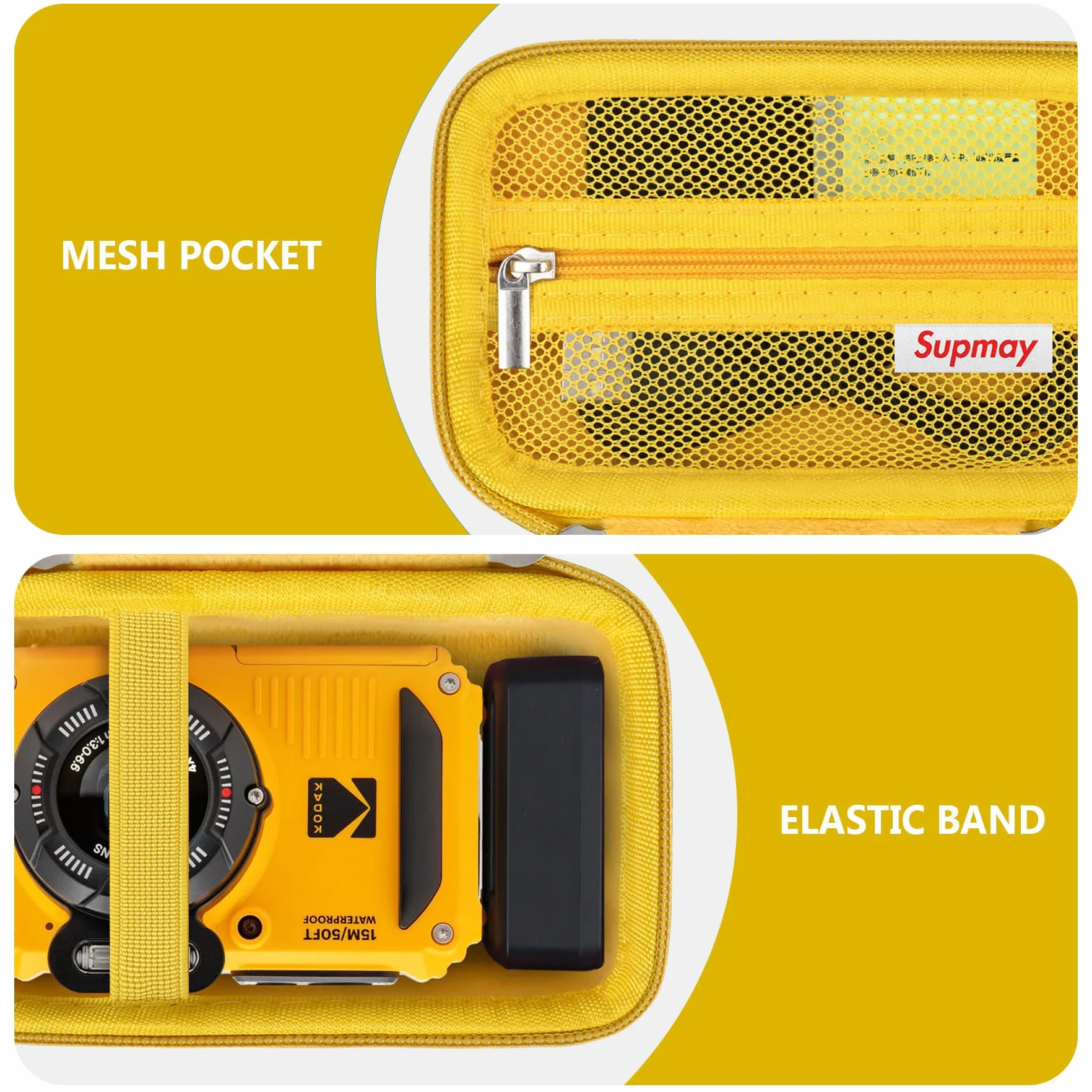 Étui de Protection Dur pour Kodak PIXPRO WPZ2 Robuste imperméable aux Chocs Poussière WiFi Caméra Numérique Jaune