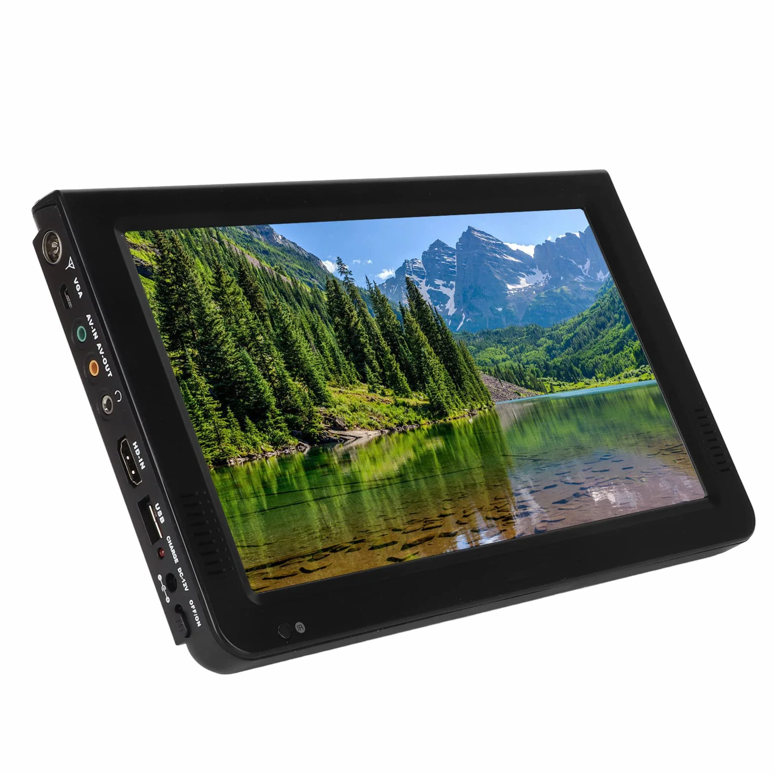 TV Portable 10 Pouces, écran LED TFT Couleur 1280 X 800, Lecteur Vidéo HDMI, Prise en de la Télévision Numérique VHF UHF, Convient pour la Maison, la Voiture, L'extérieur,