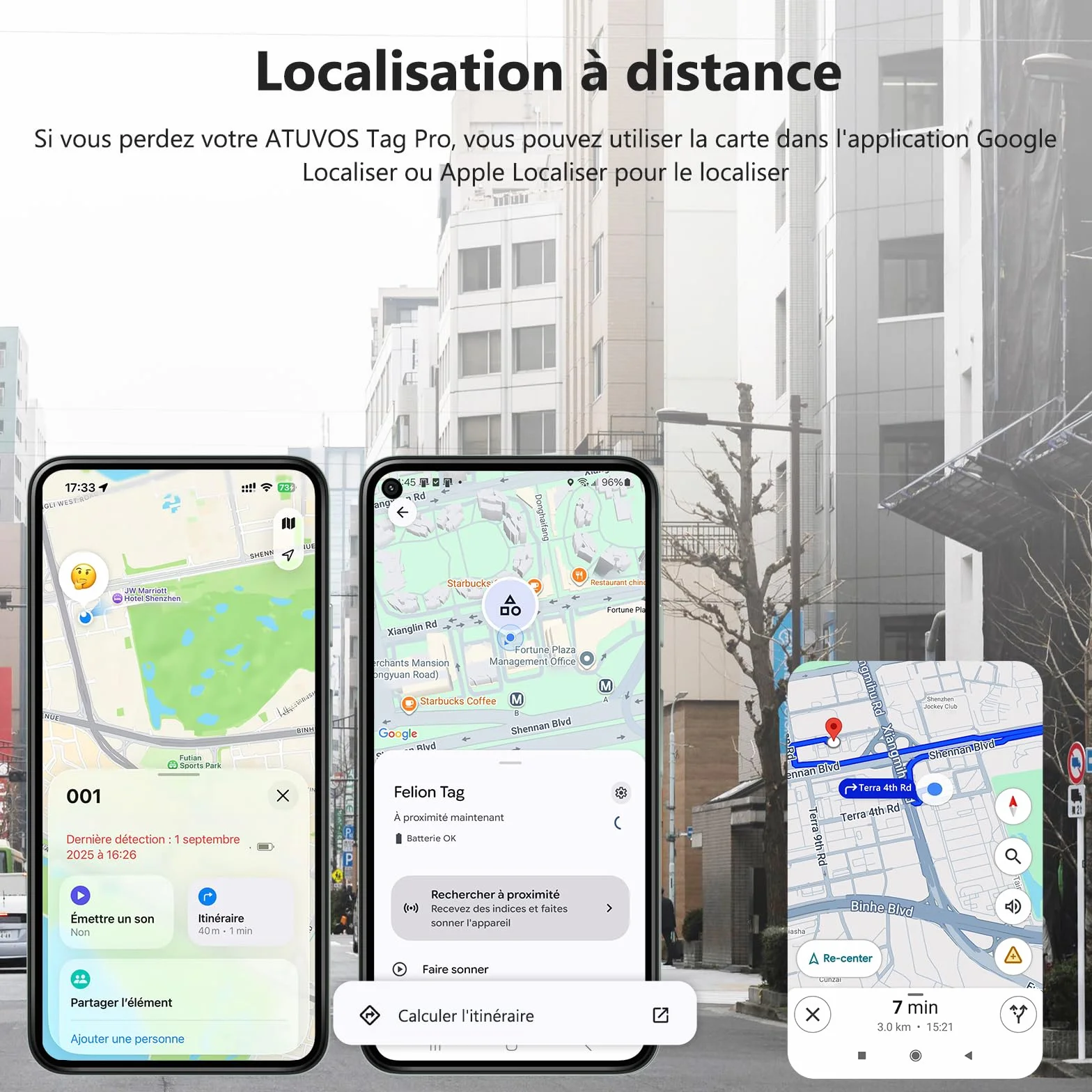 VOCOlinc Android Smart Tag Lot de 4 Double Système, Air-tag Traceur Fonctionne avec l’app Localiser Apple et Google, Tracker Localisateurs D’Objets pour Valise/Clés/Sacs/Bagages, Batterie Remplaçable