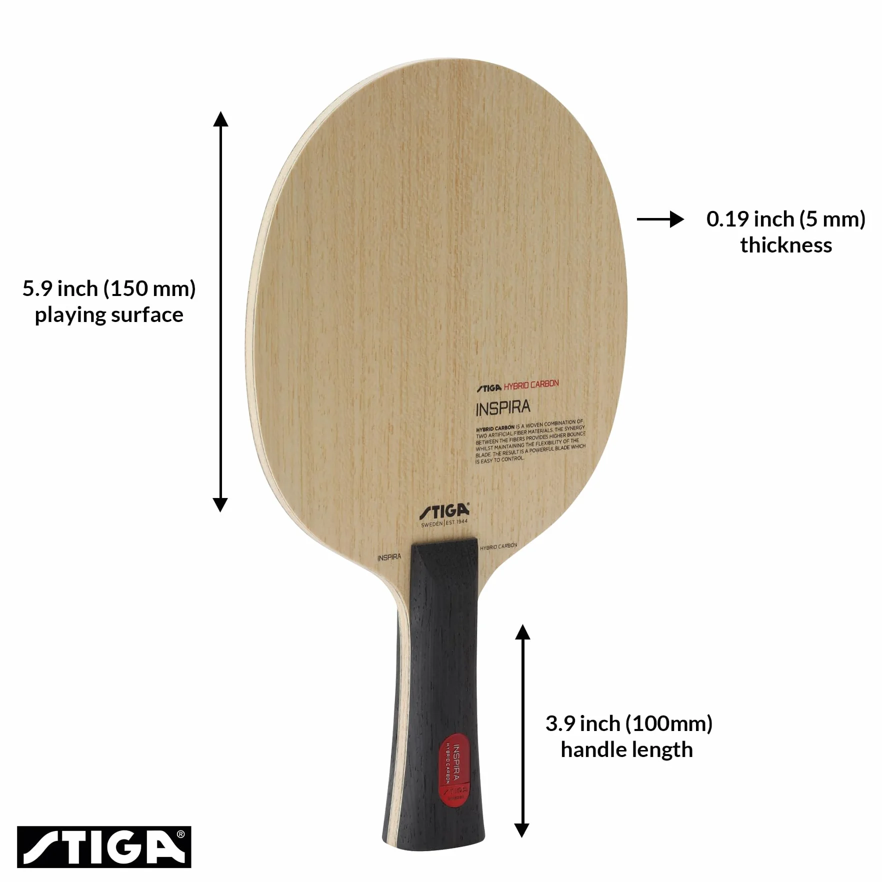 Stiga Inspira Hybrid Carbon Tennis de Table Bois
