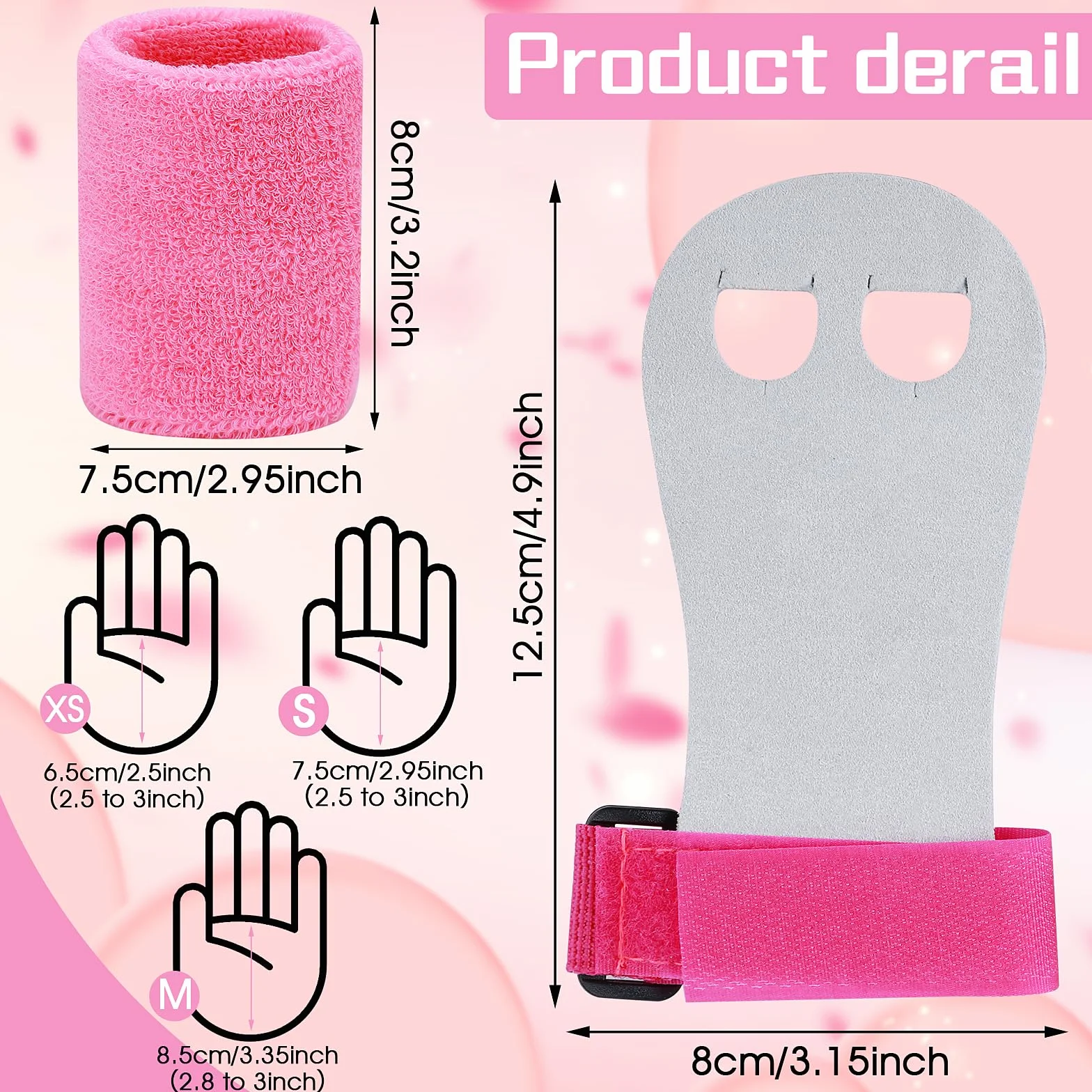 Abeillo Gants de préhension en cuir pour enfants, entraînement croisé, gymnastique, poignées de traction, bandages de poignet, ensemble fitness