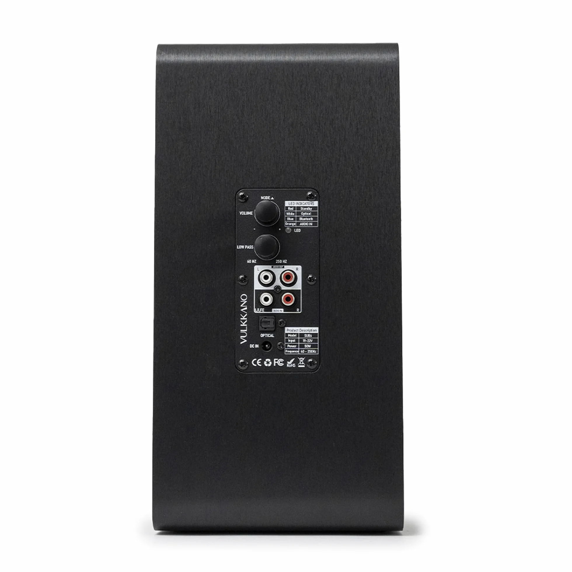 VULKKANO SUB6 Caisson de Basse de 6.5 Pouces, Fréquence 60Hz-250Hz, Subwoofer Actif Élégant