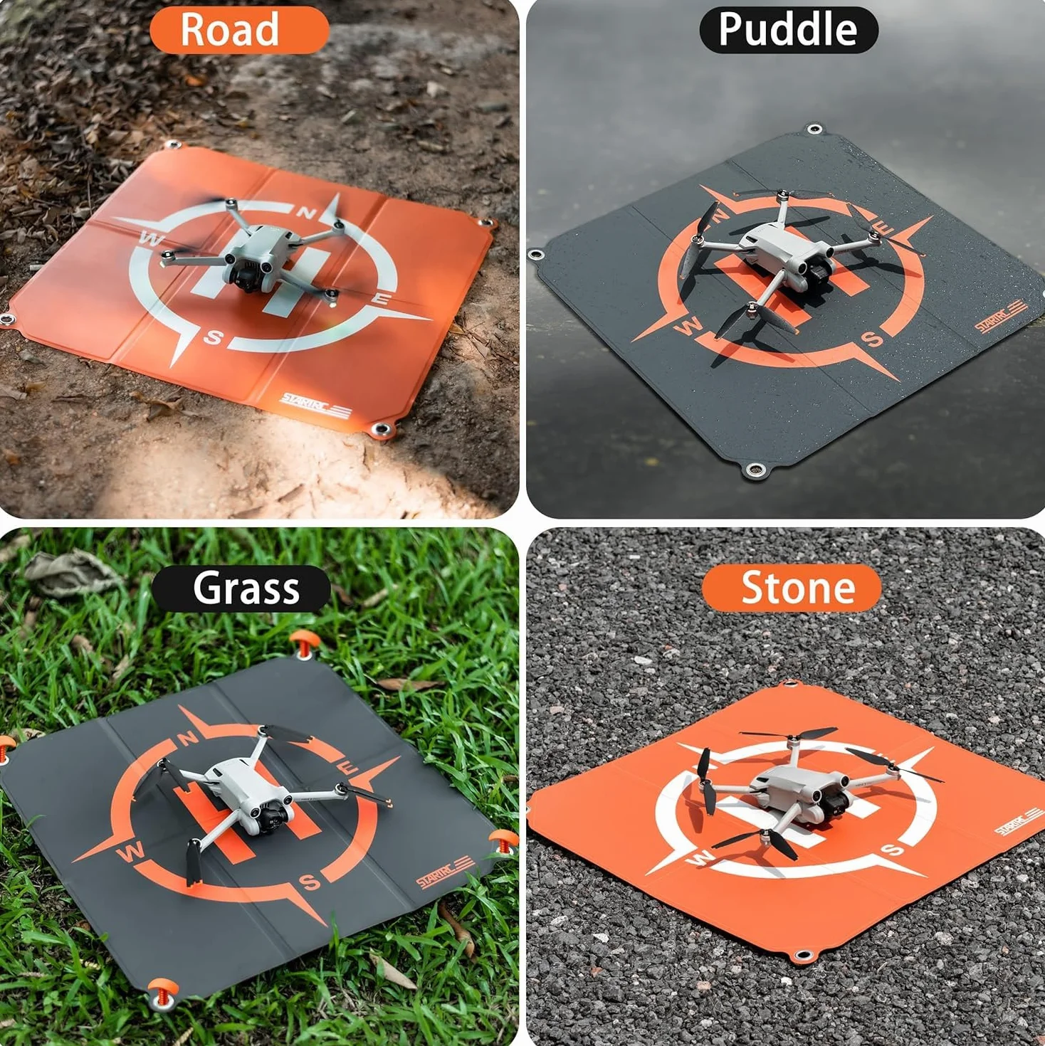 STARTRC Drone Landing Pad,50cm(19”) RC Hélicoptère Piste Pliable d'atterrissage pour DJI Mini 4k/Mini 4 pro/Avata 2/Mini 3 Pro/Mini 2 SE/Mavic 3/Air 3/ Mavic Mini 2/Mavic Air 2/Mavic 2 /FPV Drone