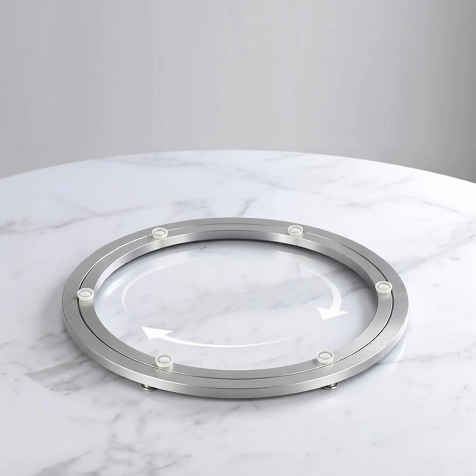 Plateau Tournant, Lazy Susan 50 cm (20 Pouces) Roulement Rotatif en Aluminium 360° Plateau Tournant Charge Lourde 180 kg avec Pieds Antidérapants pour Table Salle À Manger Support Écran