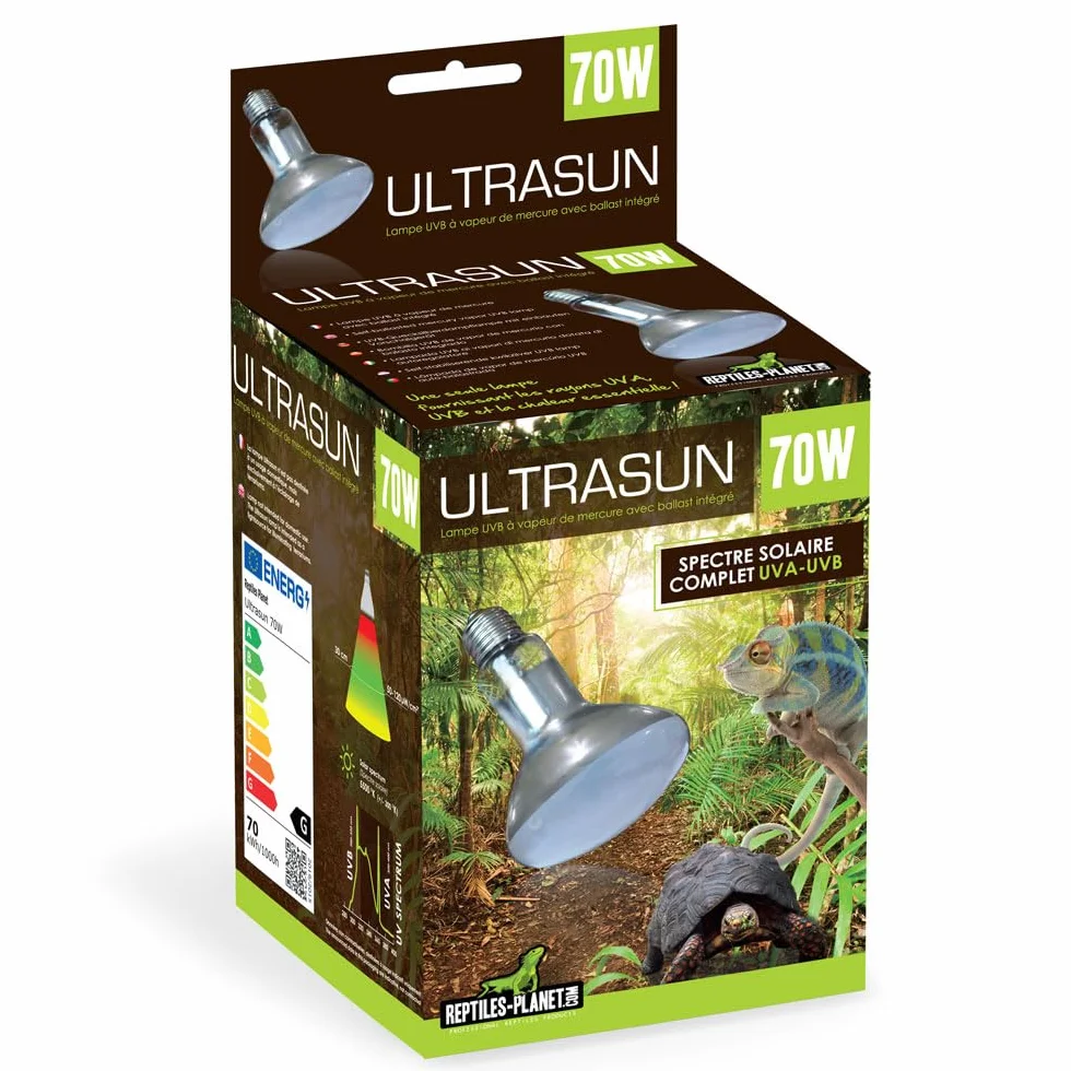Reptiles Planet Ultrasun 70 W Ampoule UVA UVB pour Reptiles