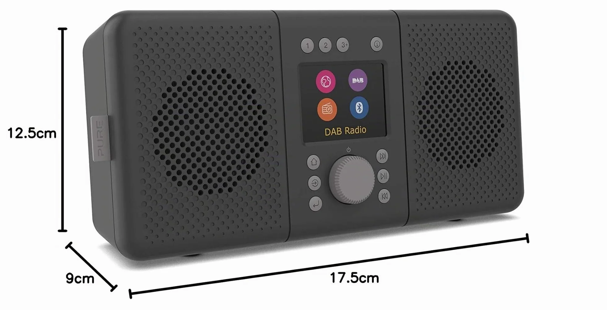 Pure Elan Connect+ Radio Internet stéréo avec DAB+ et Bluetooth 4.2 (Dab/Dab+, Radio FM, Radio Internet, écran TFT, 20 préréglages, Streaming Musical, Anthracite