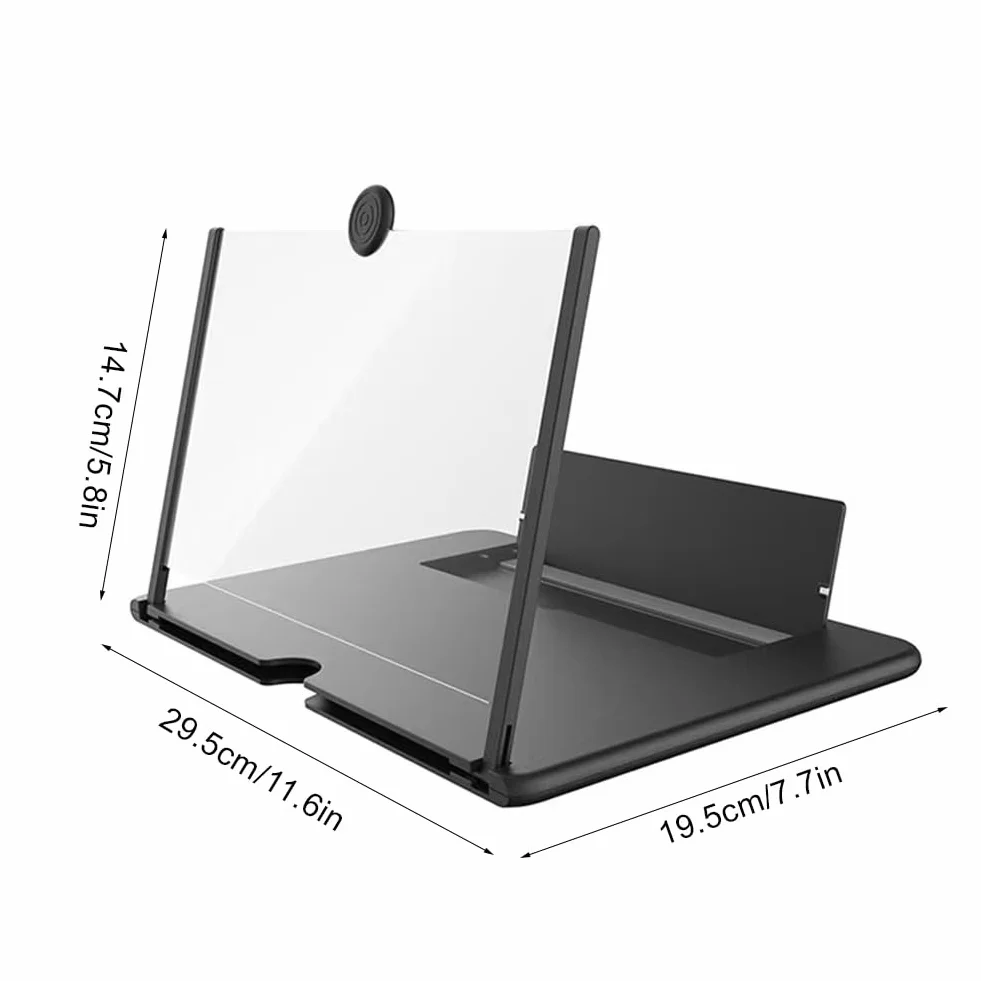 Téléphone Agrandisseur Ecran, Loupe Grossissante pour Téléphone, 3D Amplificateur D'écran, Loupe pour Écran de Téléphone, Compatible avec Tous Les Smartphones, 14 Pouces, Noir