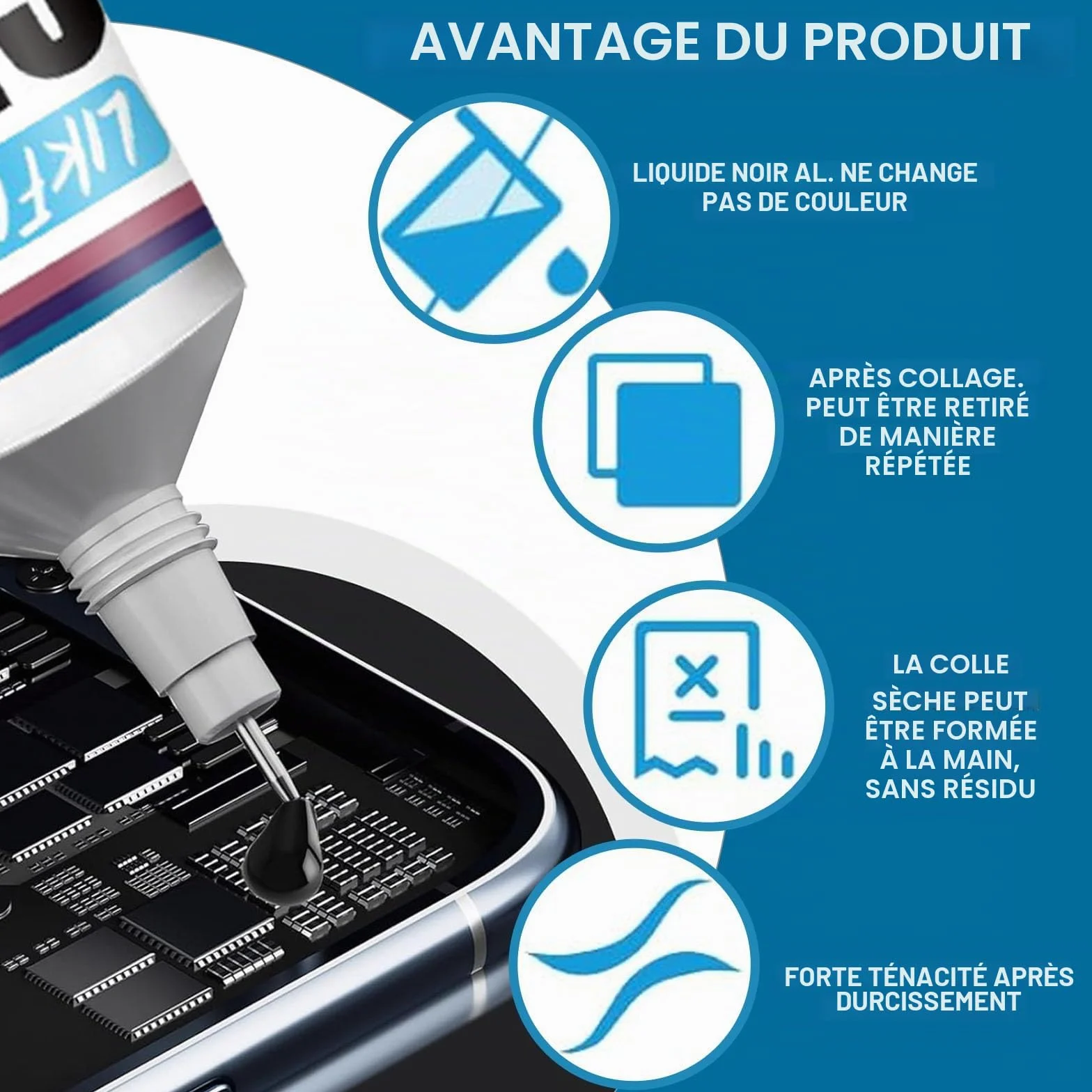 2 Pièces 15ML Colle Ecran Smartphone, Colle pour Telephone Portable, Convient pour coller Les Écrans de Téléphones Portables Tablettes Ordinateurs Portables Appareils Photo etc
