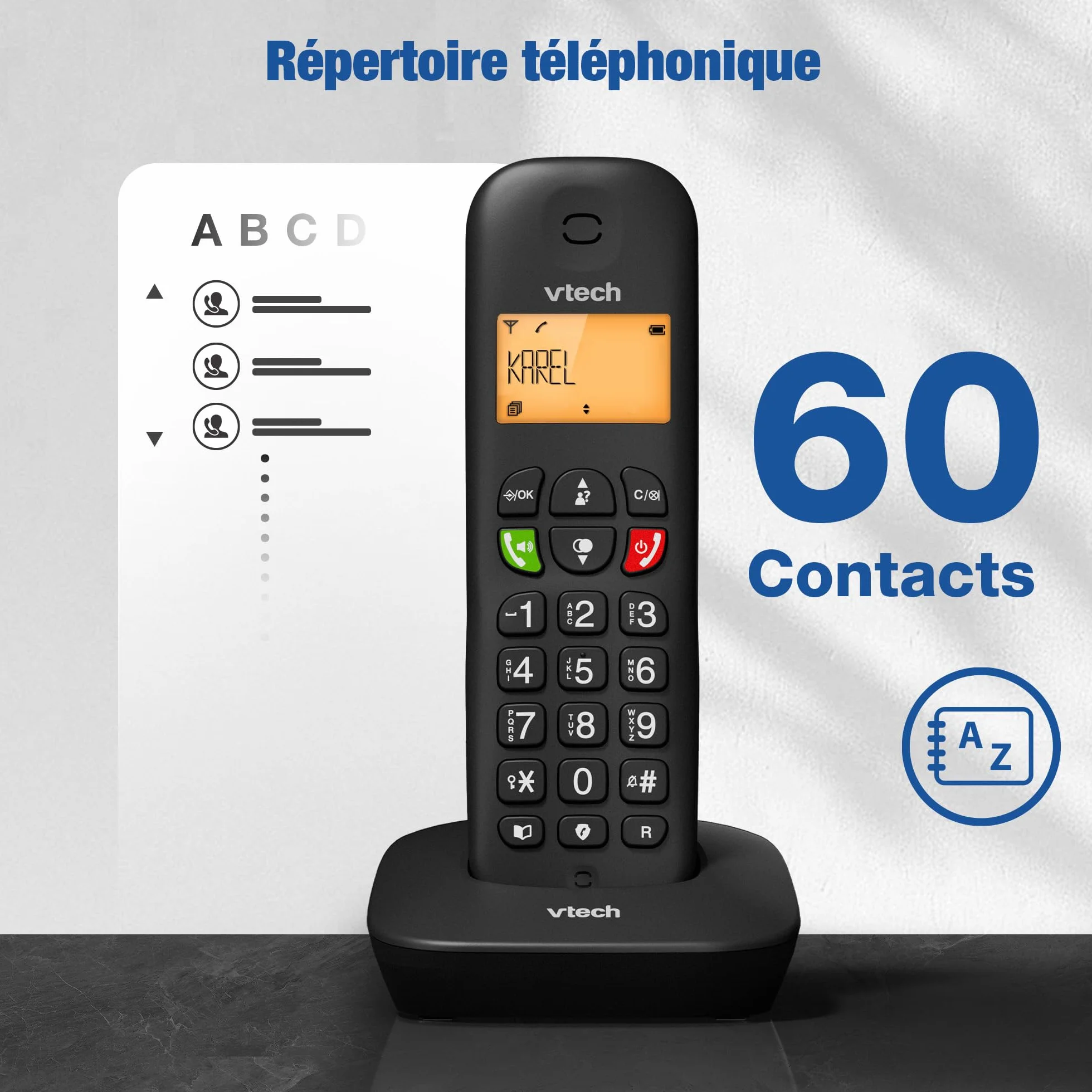 VTech CS901 Téléphone sans Fil DECT 2 combinés, Blocage d’appels, Identification, Haut-Parleur