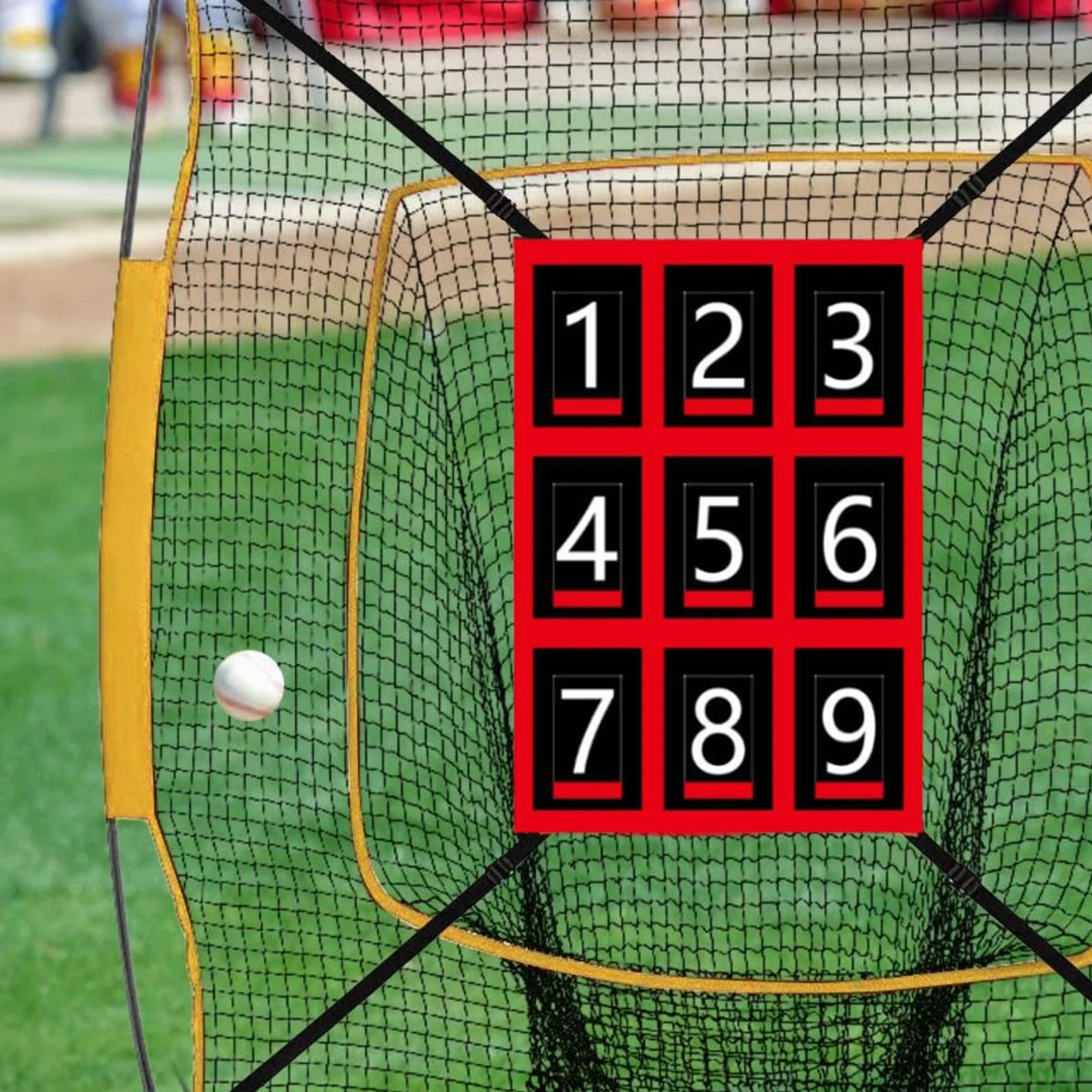 Filet de pitch de baseball avec 9 balles réglables pour exercice de softball