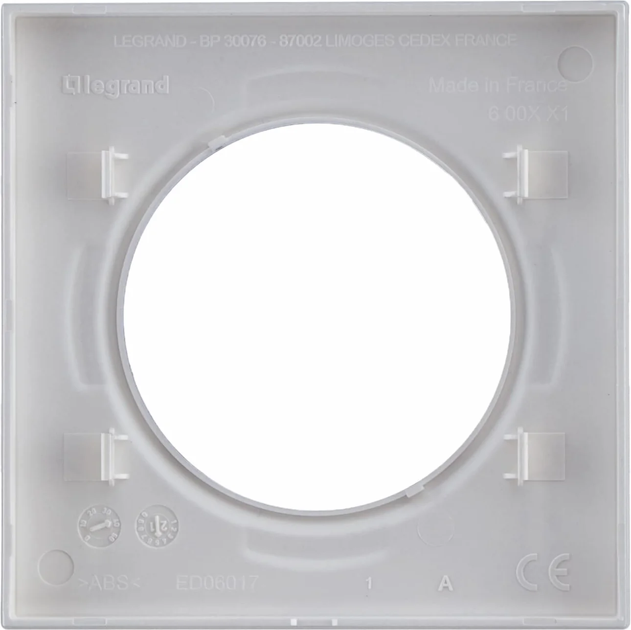 Plaque dooxie Carrée LEGRAND 1 Poste Aluminium Mat