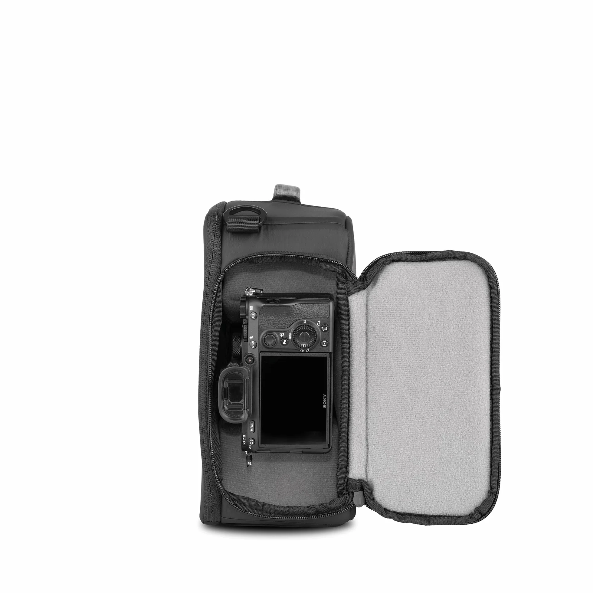 WANDRD Cubes pour appareil photo : organiseur résistant aux intempéries avec intérieur gris doux, séparateurs modulaires et accès latéral rapide, Noir , Essential Plus V2, Cube pour appareil photo