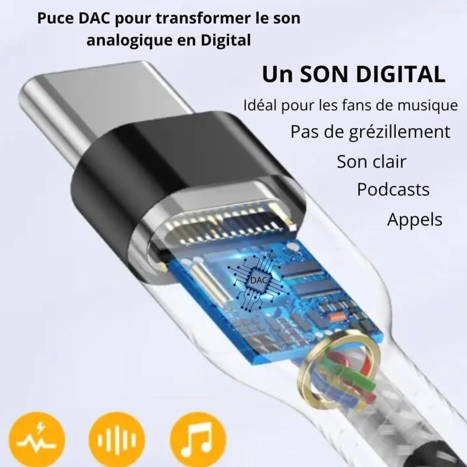 Clem Tech - Adaptateur USB C Jack, Prise USB C vers Prise Casque 3,5mm, Convertisseur Câble USBC vers Ecouteur Compatible avec Samsung Galaxy, MacBook Pro, Huawei, Honor..