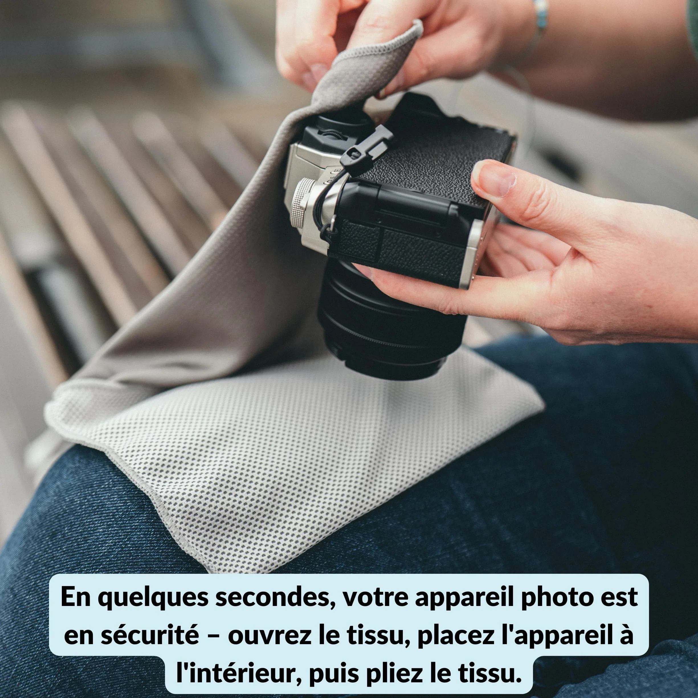 Pochette pour Appareil Photo LENS-AID, Sac pour Reflex Numérique, Gris, M (19 x 16 cm)