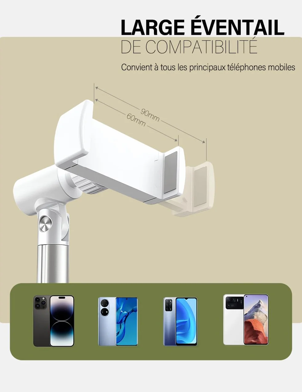 Phone Holder à 360° Réglable pour Bureau, Diffusion en Direct, Tournage Vidéo