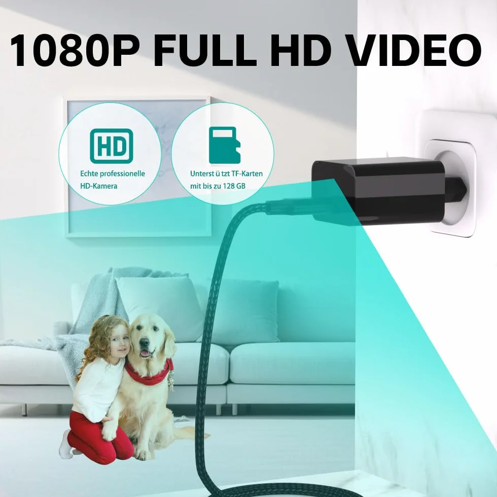 Mini Caméra Espion Surveillance avec Détection Mouvement et Vision Nocturne Intérieur Extérieur