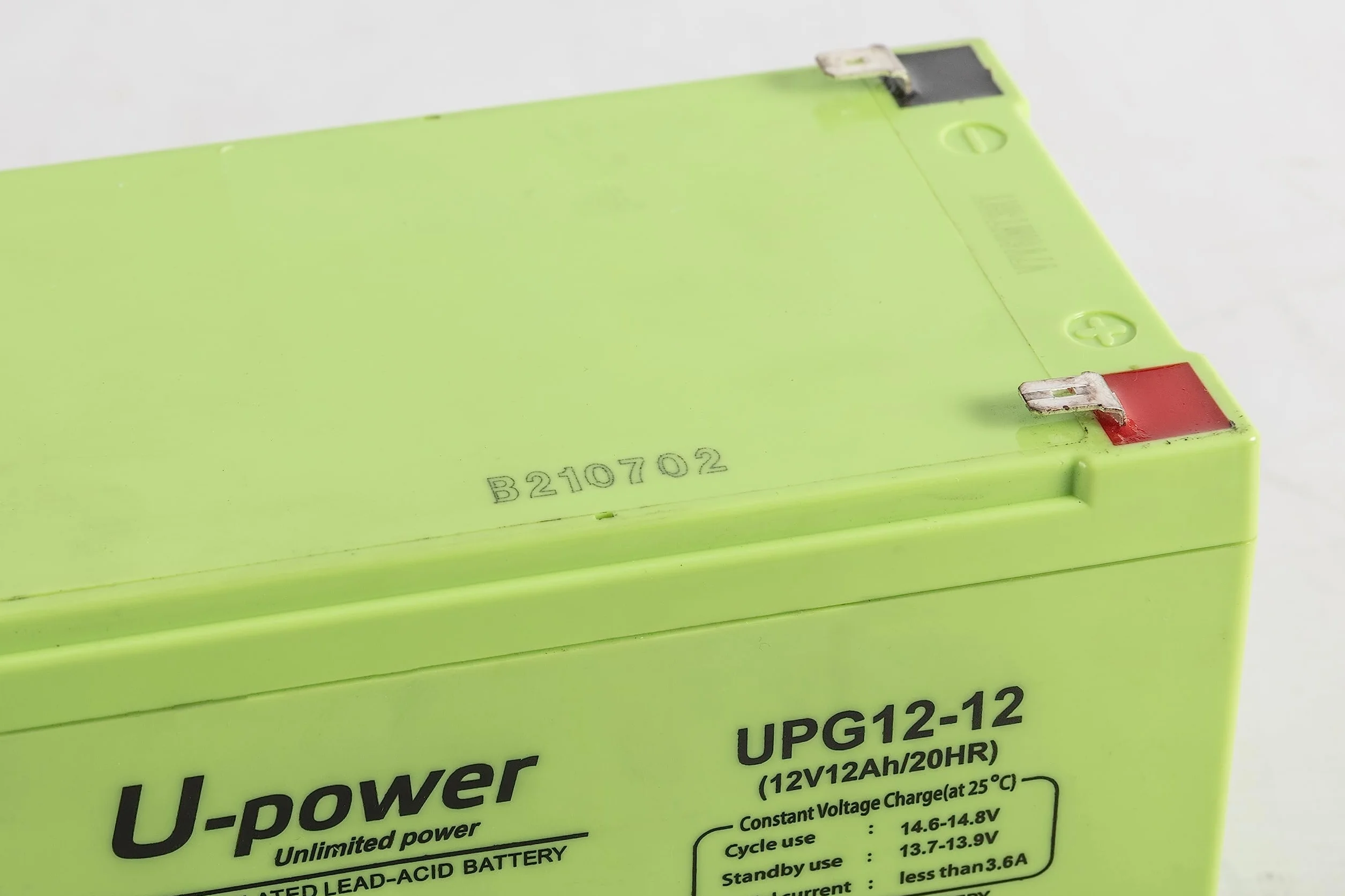 U-Power Batterie Plomb Gel 12V 12Ah F2 6,3mm