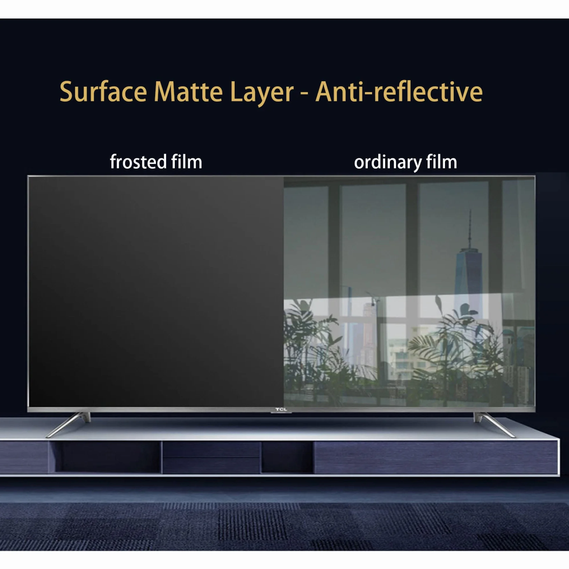 Protecteur d'écran pour TV LCD 43-65 Pouces Anti-Reflets Anti-lumière Bleue Film sans Bulle Anti-Rayures TCL Toshiba Sony LG