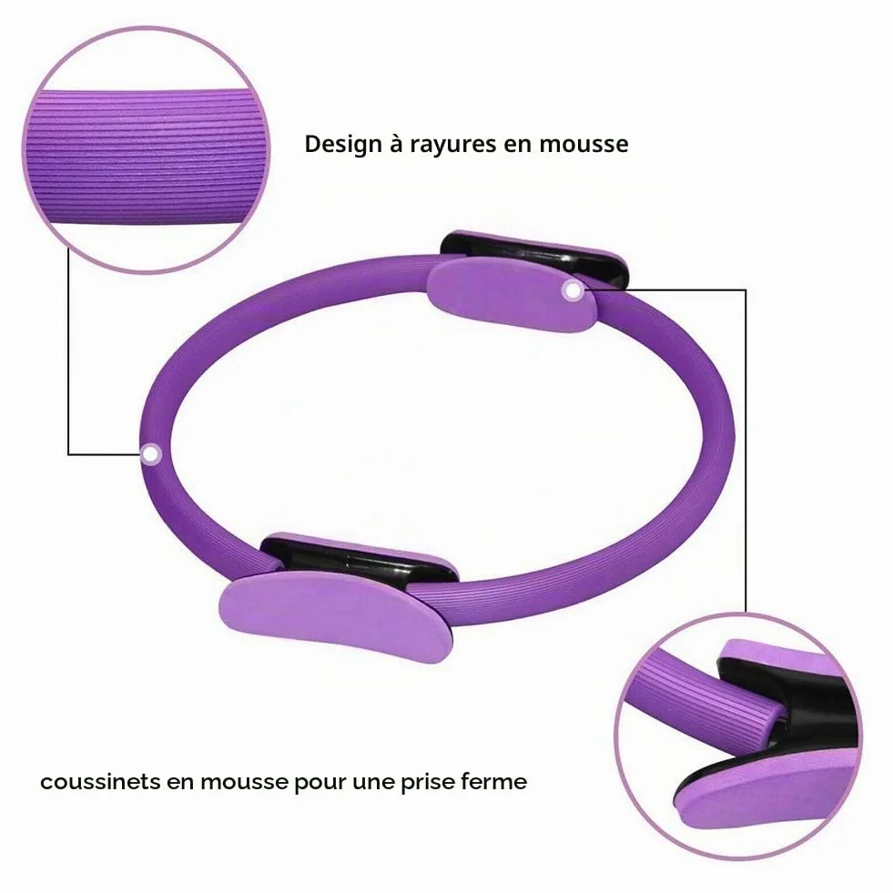 Cercle Pilates Anneau Yoga Fitness à la maison Double Poignée Violet