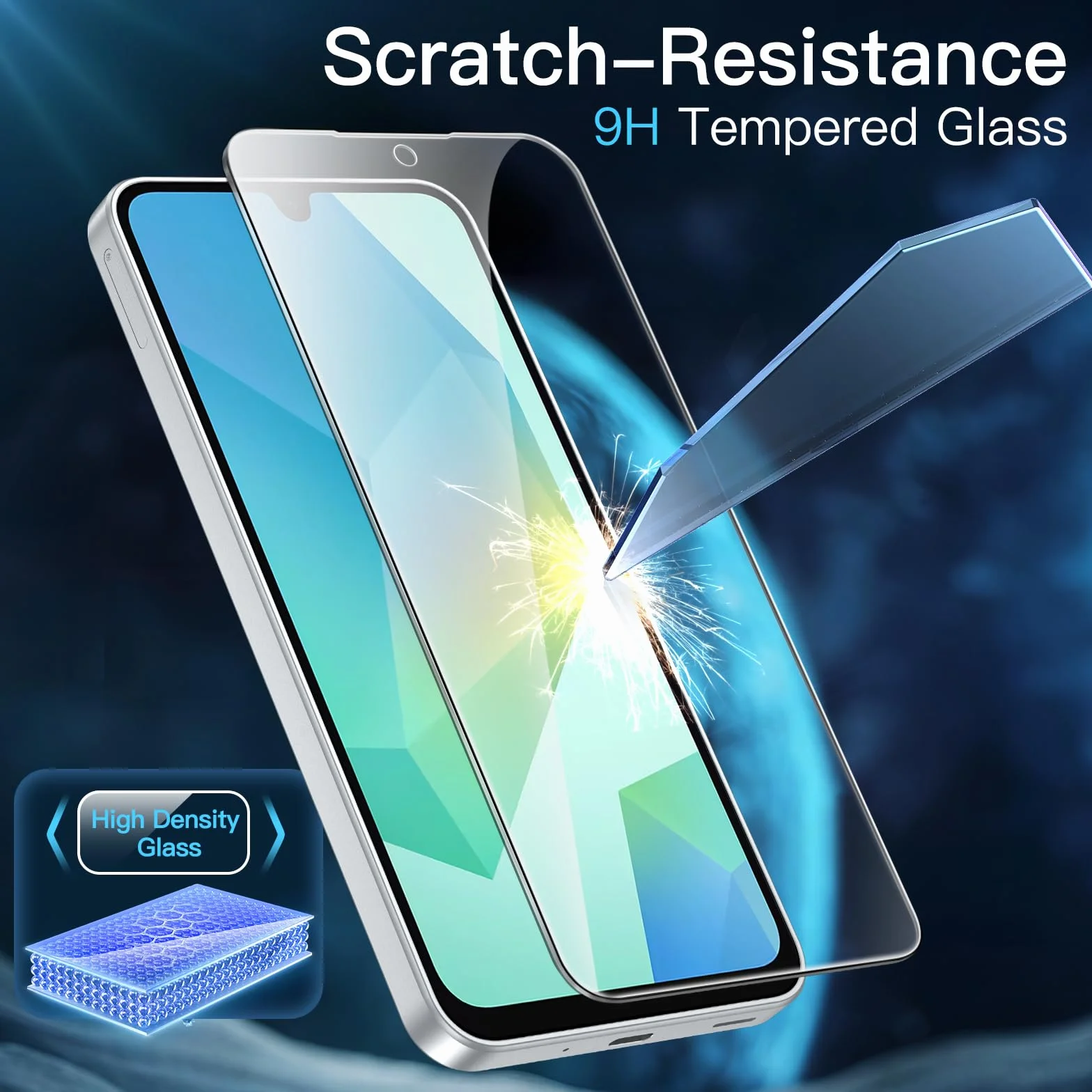 JETech Protection D'écran Verre Trempé 9H pour Samsung Galaxy A16 5G 4G 6,7 Pouces, Lot de 3