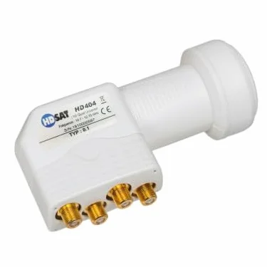 Parabole Satellite Fibre Composite Blanche 60cm Brides INOX + LNB Quad HD 4K