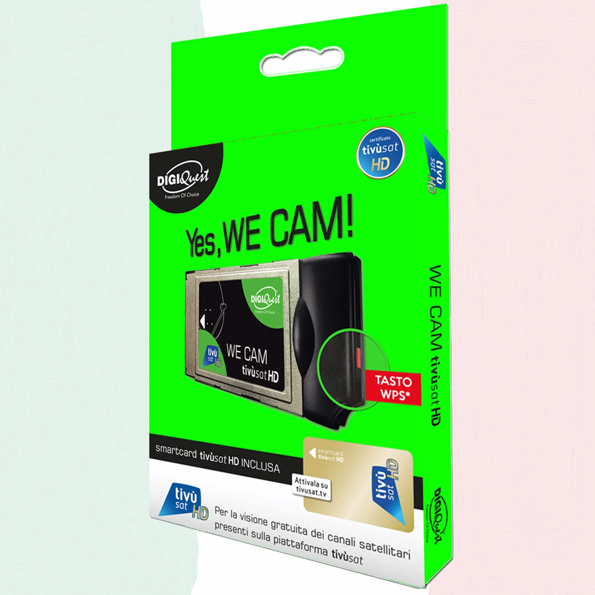TIVU' SAT We CAM SmartCam HD CI+ Module WiFi et carte TiVuSat HD Gold – Chaînes italiennes HD/4K via satellite