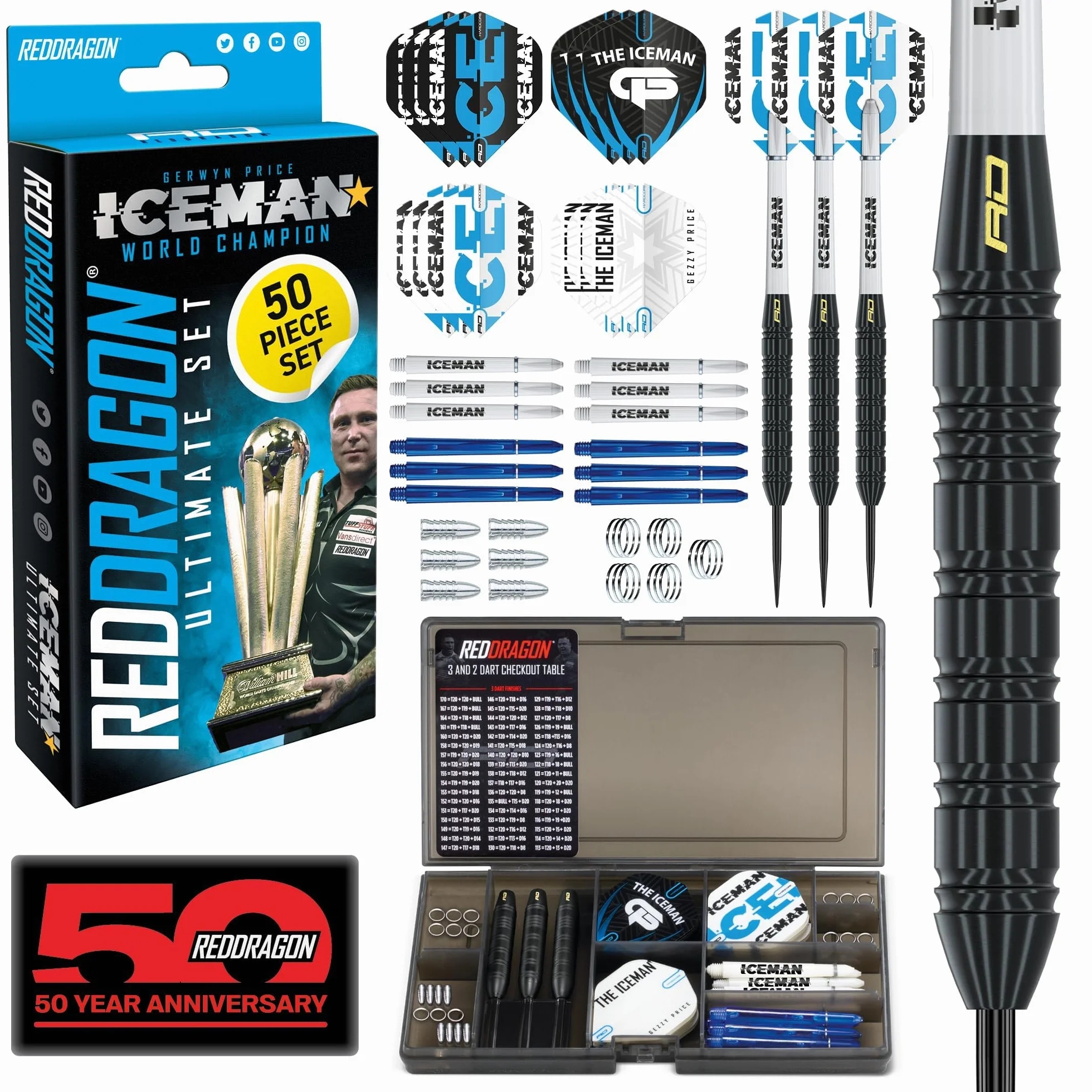 RED DRAGON Darts Ultimate 50 Piece Set Peter Wright Snakebite Gerwyn Price