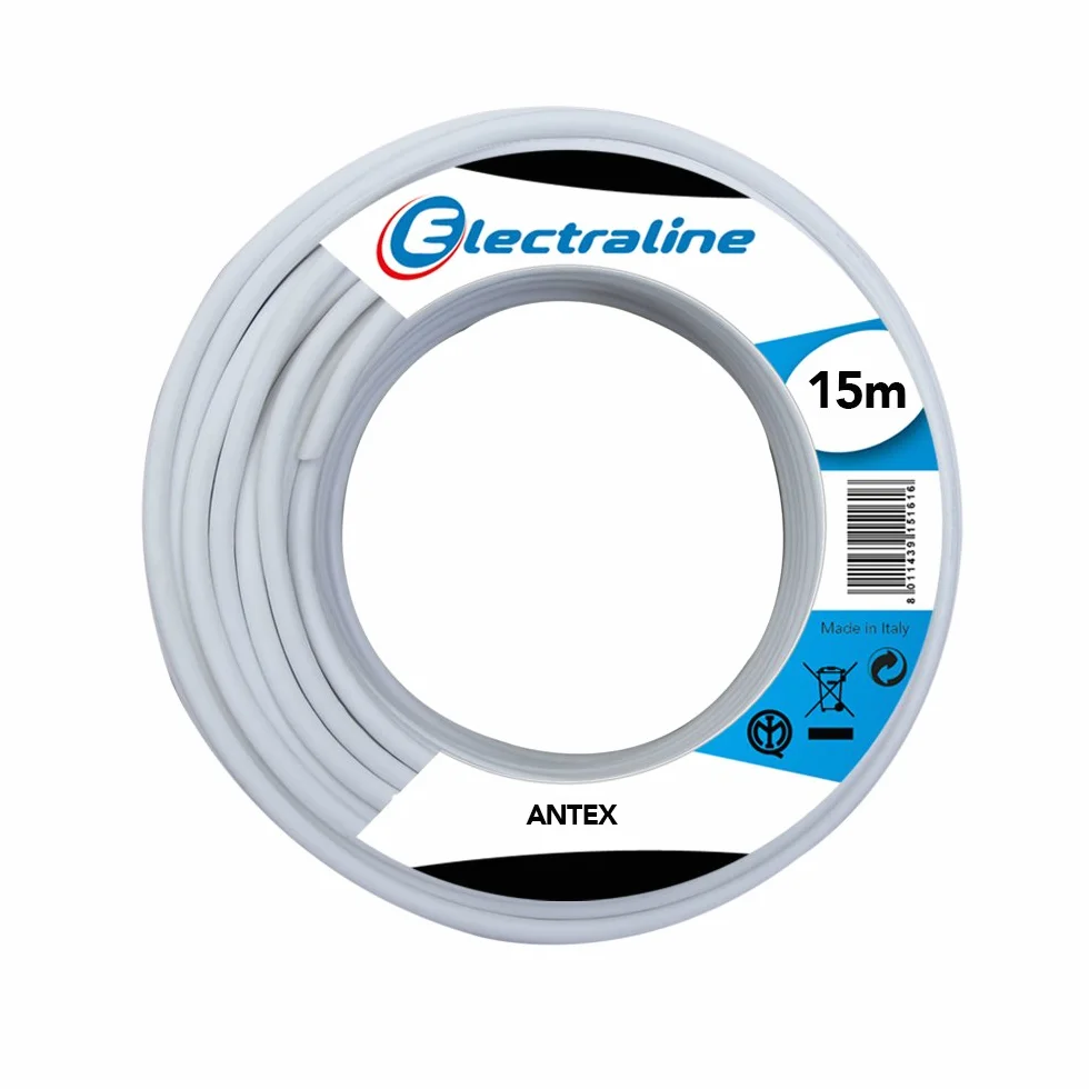Câble d'antenne coaxial Câbles Antennes TV – 15 Mt – Blanc