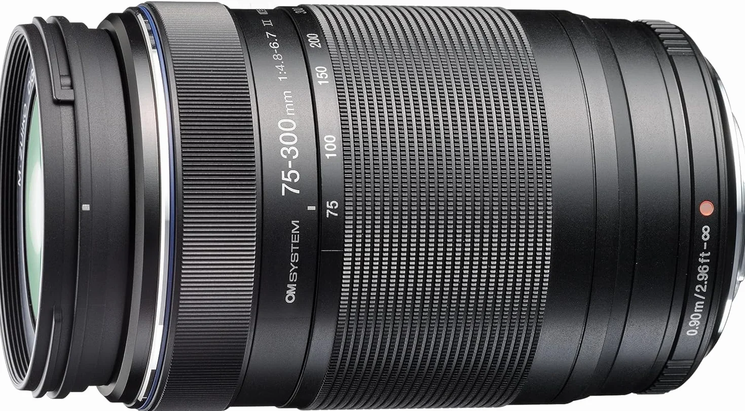 OM SYSTEM M.Zuiko Digital 75-300mm 1:4.8-6.7 II Objectif, Convient à Tous Les appareils Photo MFT (modèles Olympus Om-D & Pen, Panasonic série G), Noir