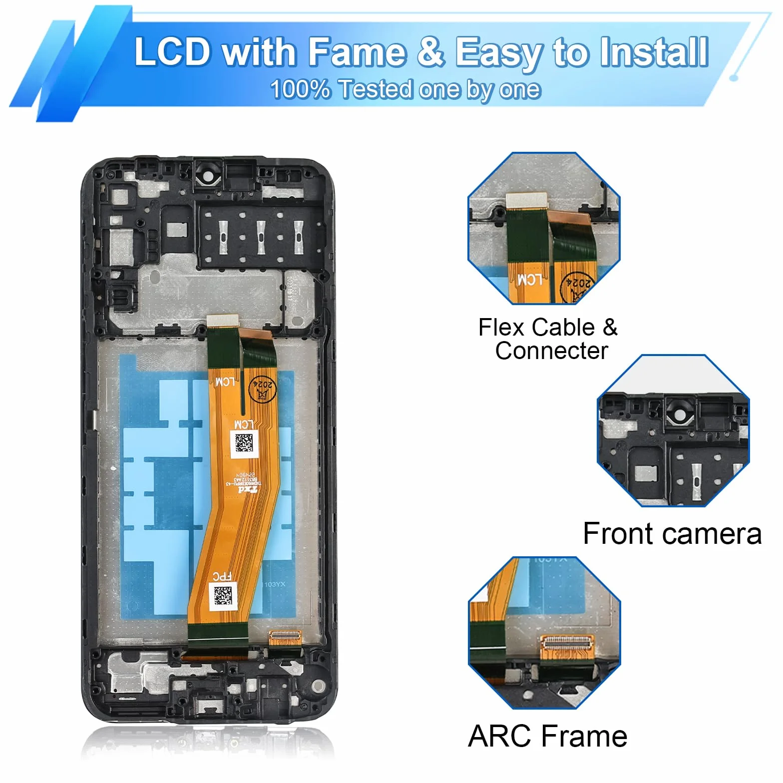 Écran pour Samsung Galaxy A14 4G, Écran de Remplacement LCD Tactile SM-A145F avec Cadre