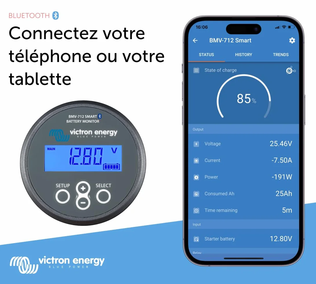 Victron Energy BMV-712 Smart Moniteur de Batterie Gris
