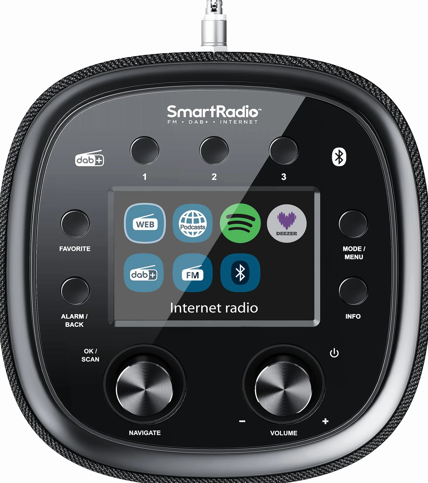 Kenwood CR-ST500S-B Radio Intelligente Design avec écran Couleur TFT 4", Radio Internet WiFi, Dab+, FM, Spotify (HiFi), Deezer, Bluetooth, stéréo RMS 30 W, Caisson de Basses intégré, télécommande