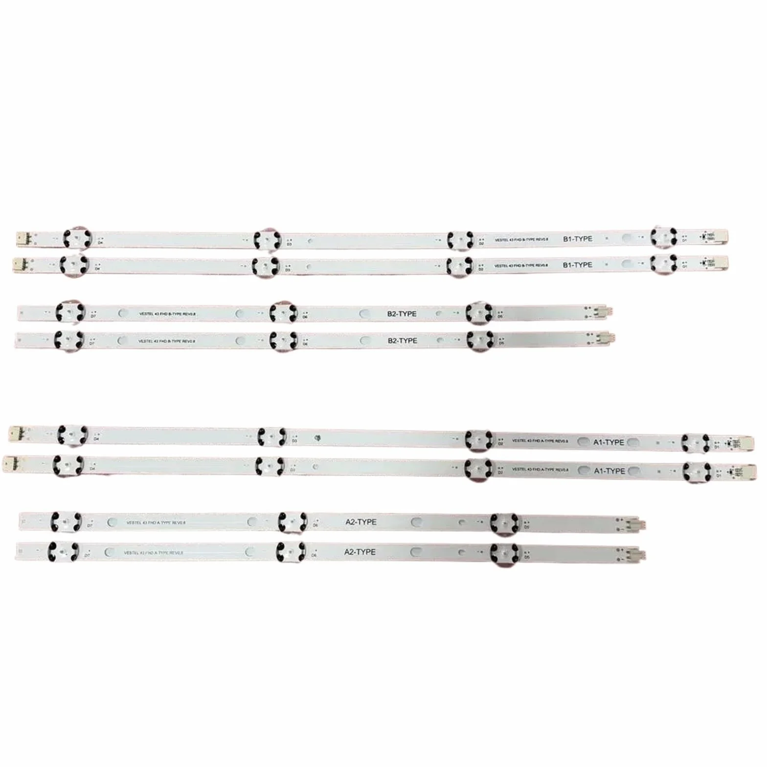 Bande LED 7 compatible avec les modèles Panasonic TX-43E302B, 43E303E, 43L3863DB, 43L3863DG, Hitachi 43HB26T72U, 43HB6T62H et 17DLB43VER1-AB(4pcs For 1 TV)
