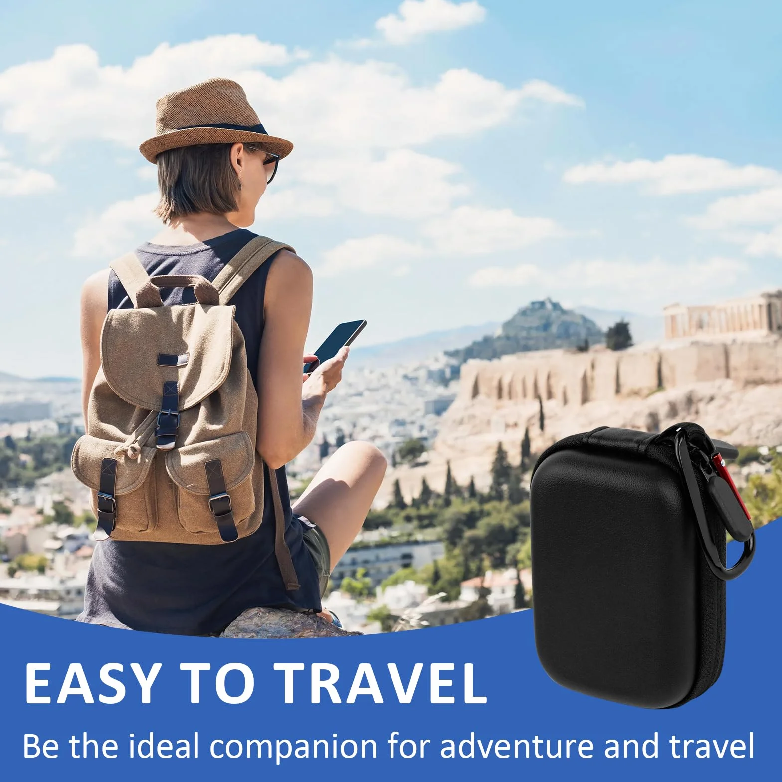 Hesupy Étui De Voyage Pour Dji Action 5 Pro/4/3, Sac De Protection Résistant Aux Chutes Noir
