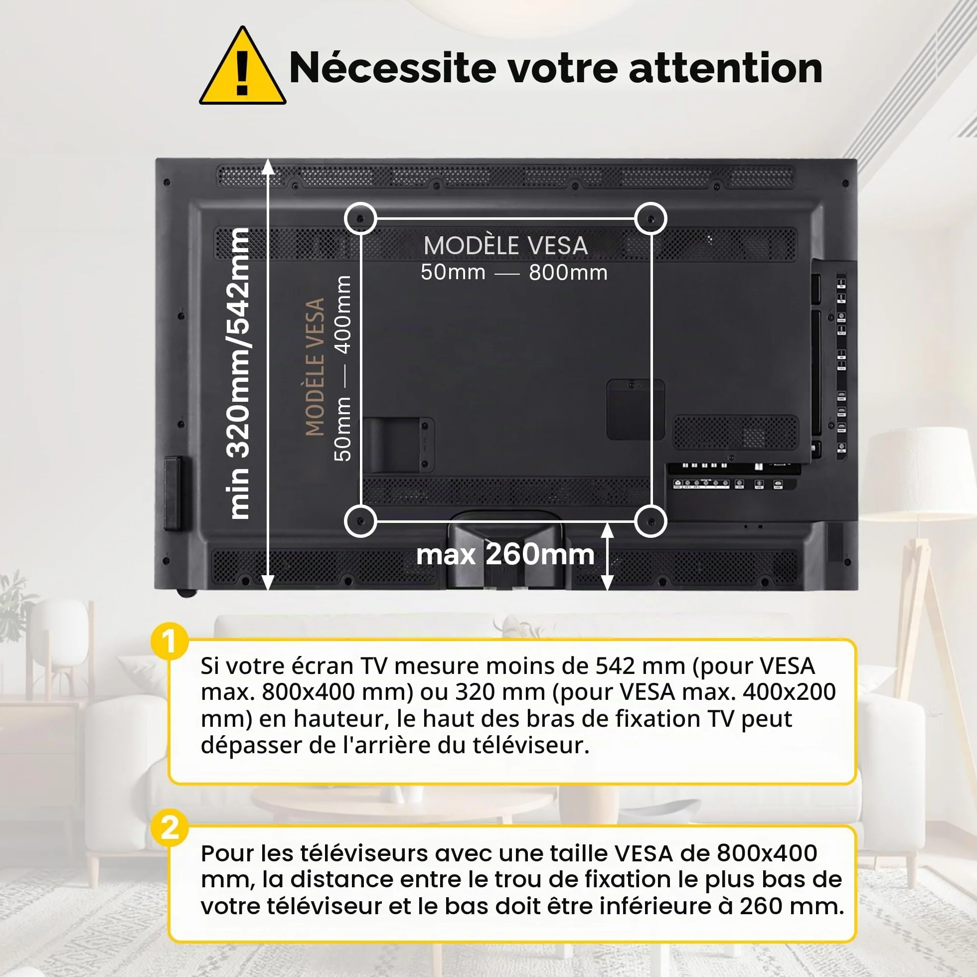 BONTEC Support TV sur Pied pour Téléviseurs 22-65 Pouces, Pied TV Universel avec Hauteur Ajustable, Capacité de Charge 50kg, Design Stable et Durable, Max. VESA 800x400mm