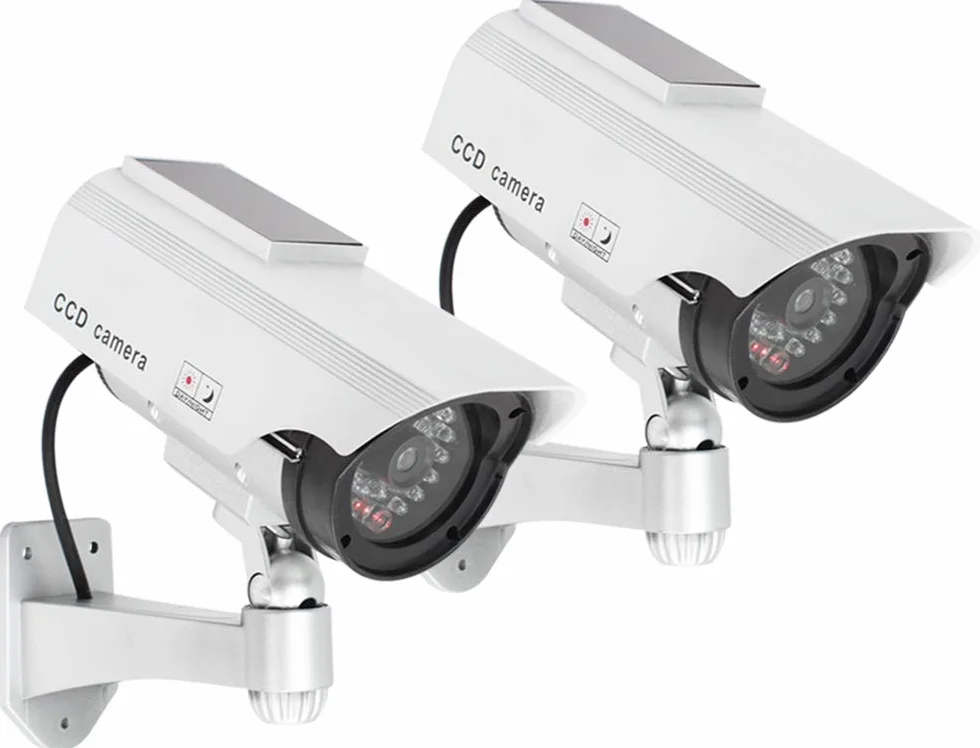 com-four® 2X Caméra factice pour l'extérieur - caméra factice avec Support Mural - Camera Exterieur - Camera factice (02 pièces)
