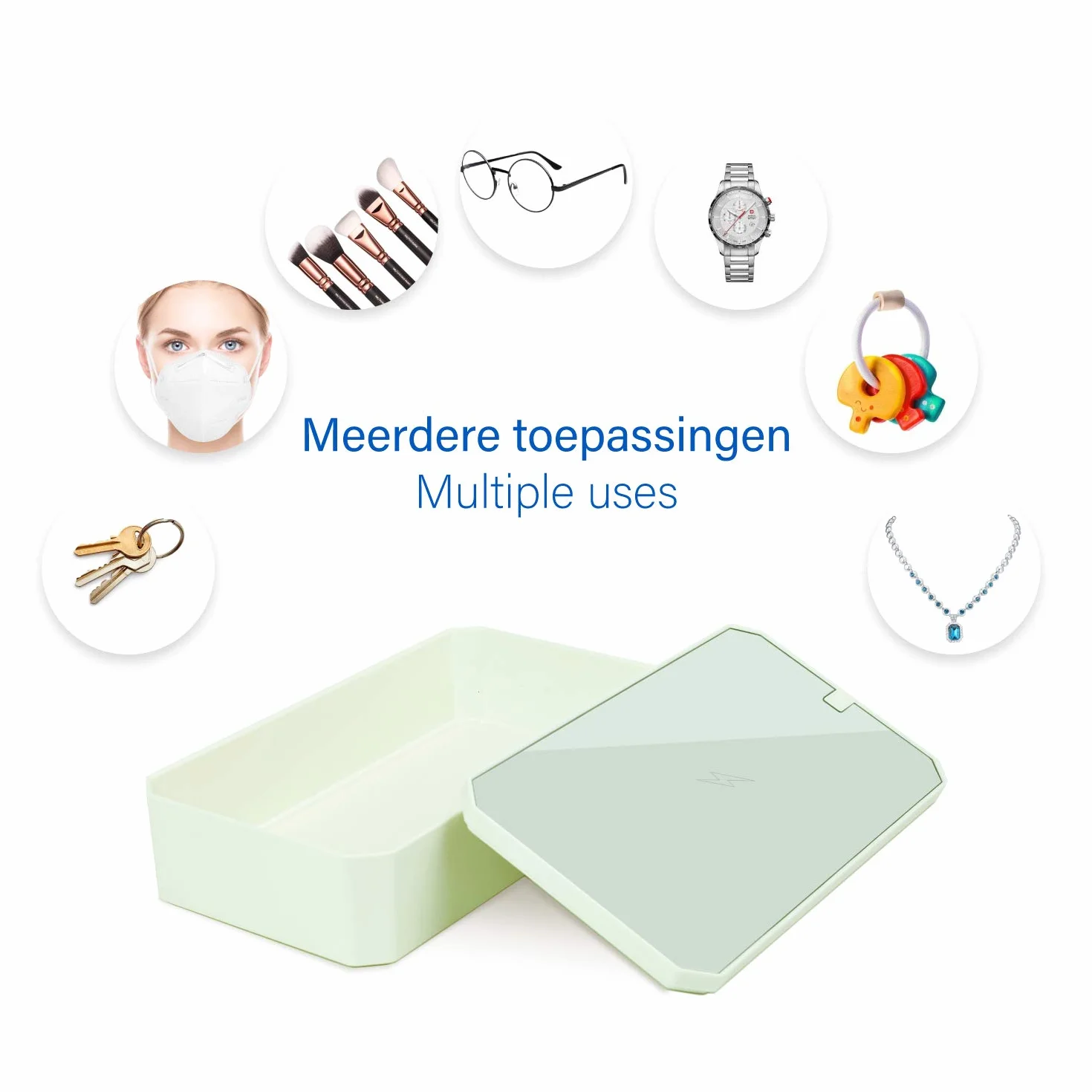 LEICKE Stérilisateur UV multifonction | désinfectant portable pour smartphones UV Idéal pour les téléphones portables, les masques, les bijoux, etc. Stérilisation rapide 99,9%.