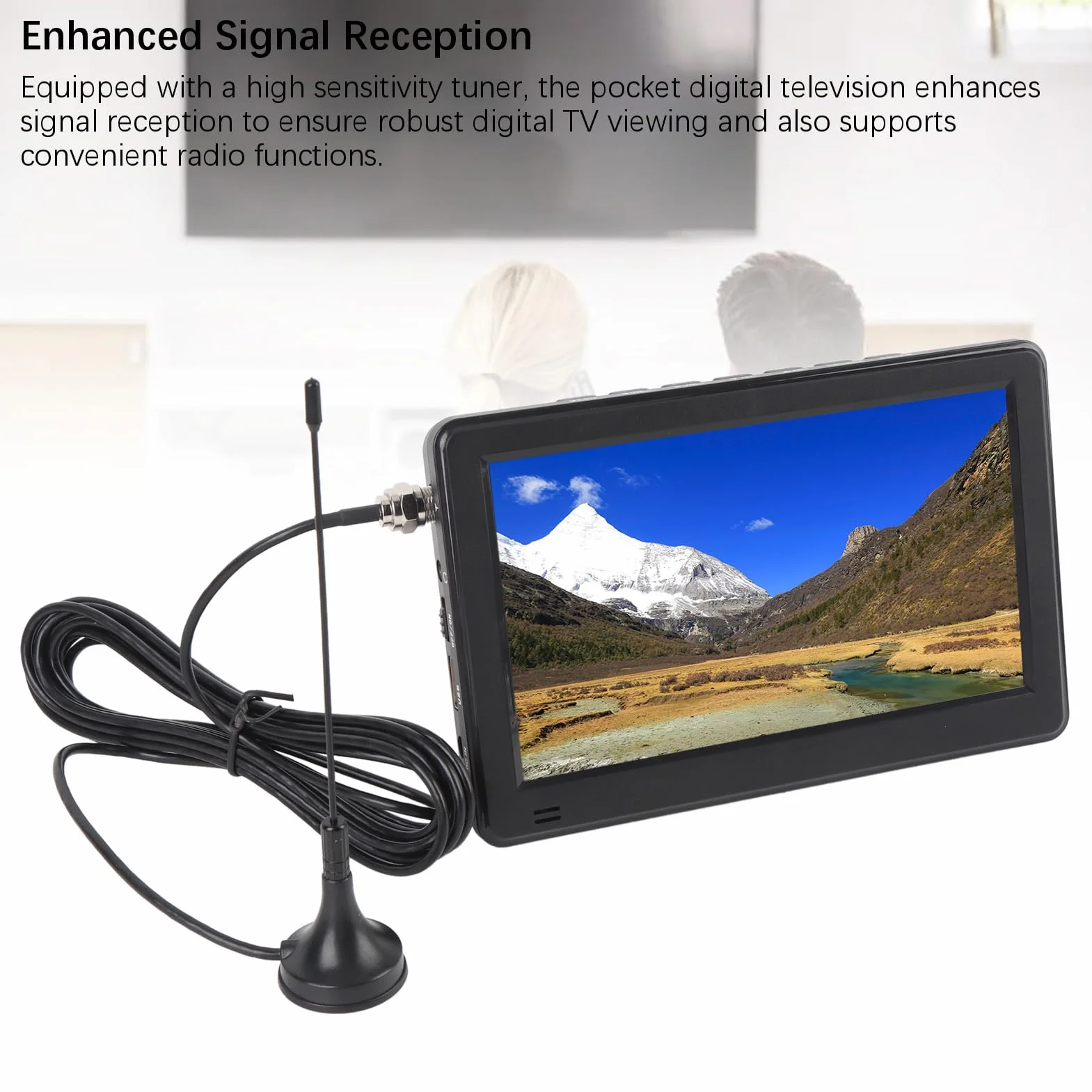 Téléviseur numérique portable de 6 pouces, écran vibrant, signal amélioré, adapté à l'extérieur
