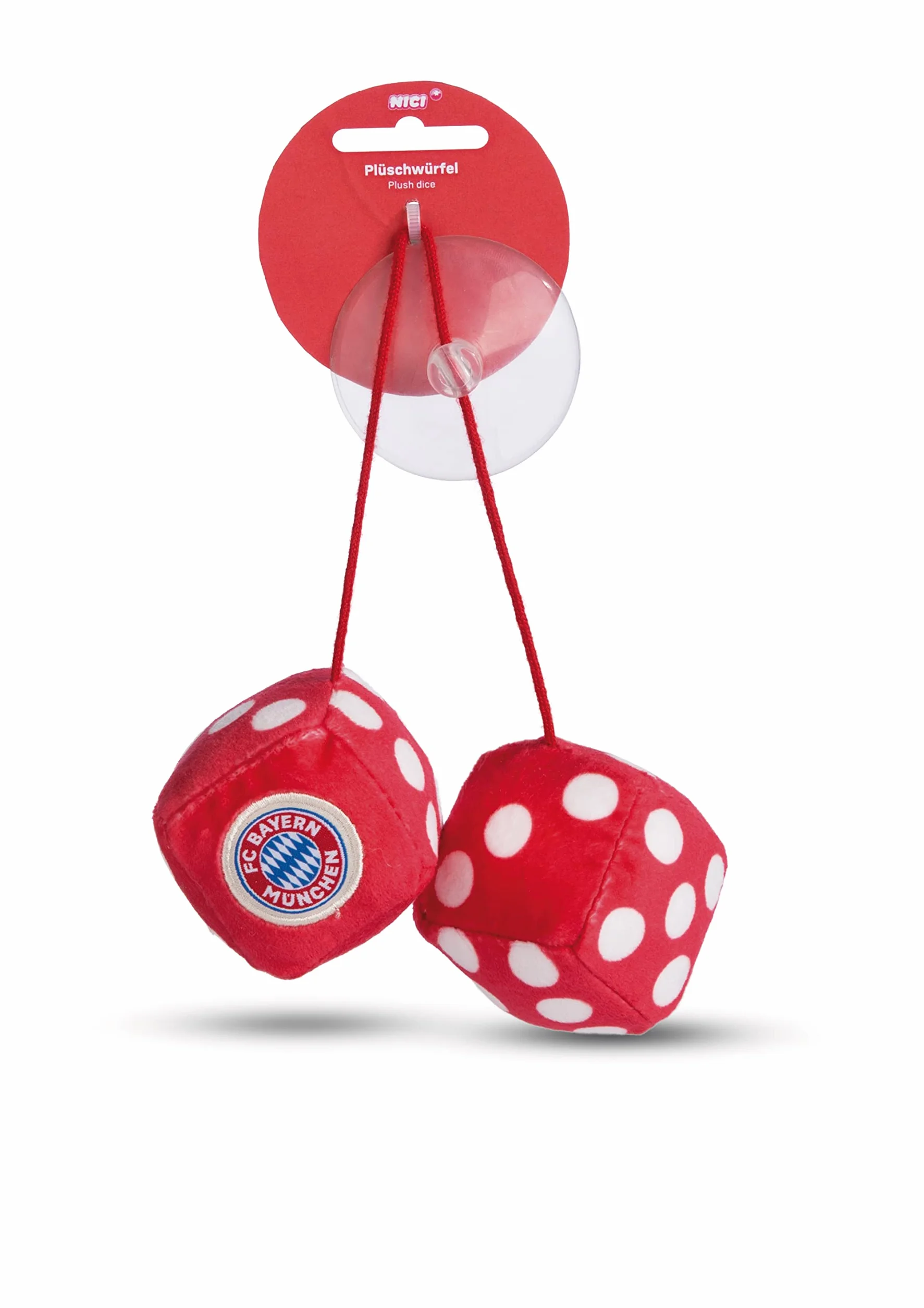 NICI Dés Pelucheux FC Bayern Ours Berni 4x4cm Rouge